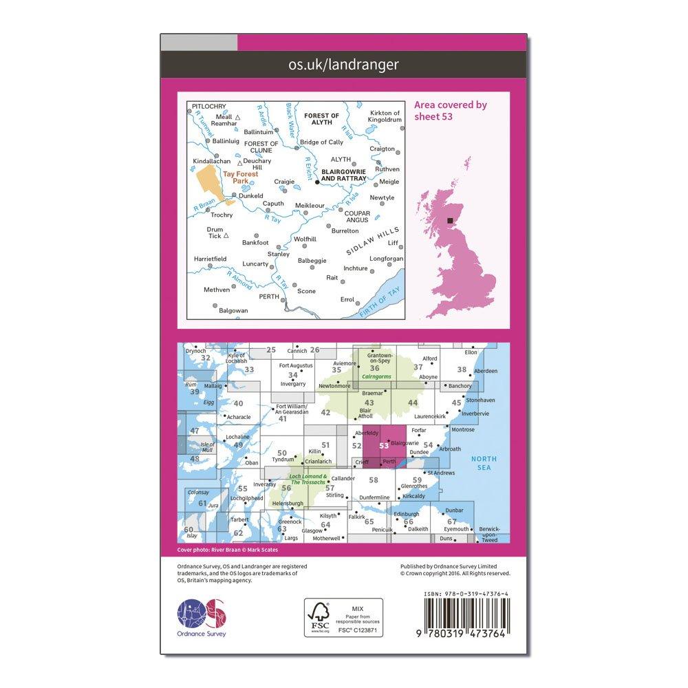 Landranger Active 53 Blairgowrie & Forest of Alyth Map With Digital Version