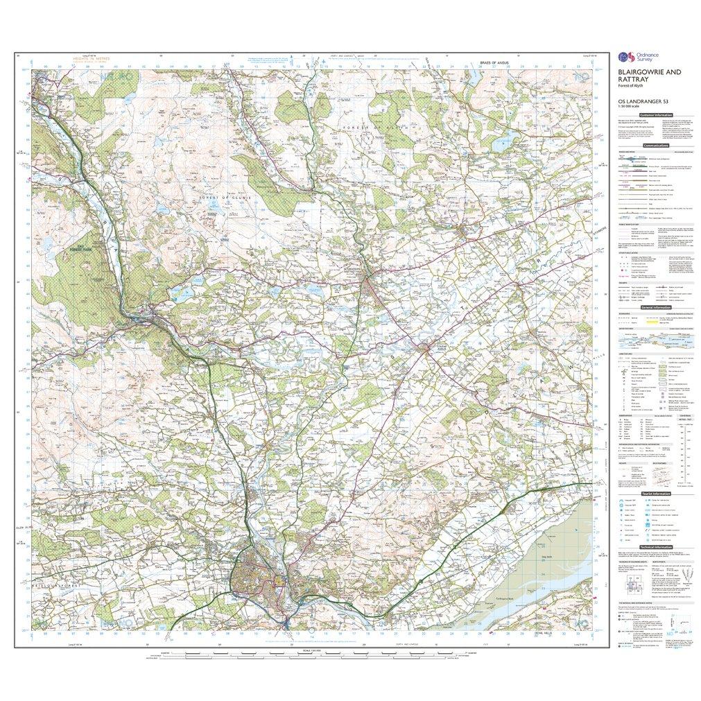 Landranger Active 53 Blairgowrie & Forest of Alyth Map With Digital Version