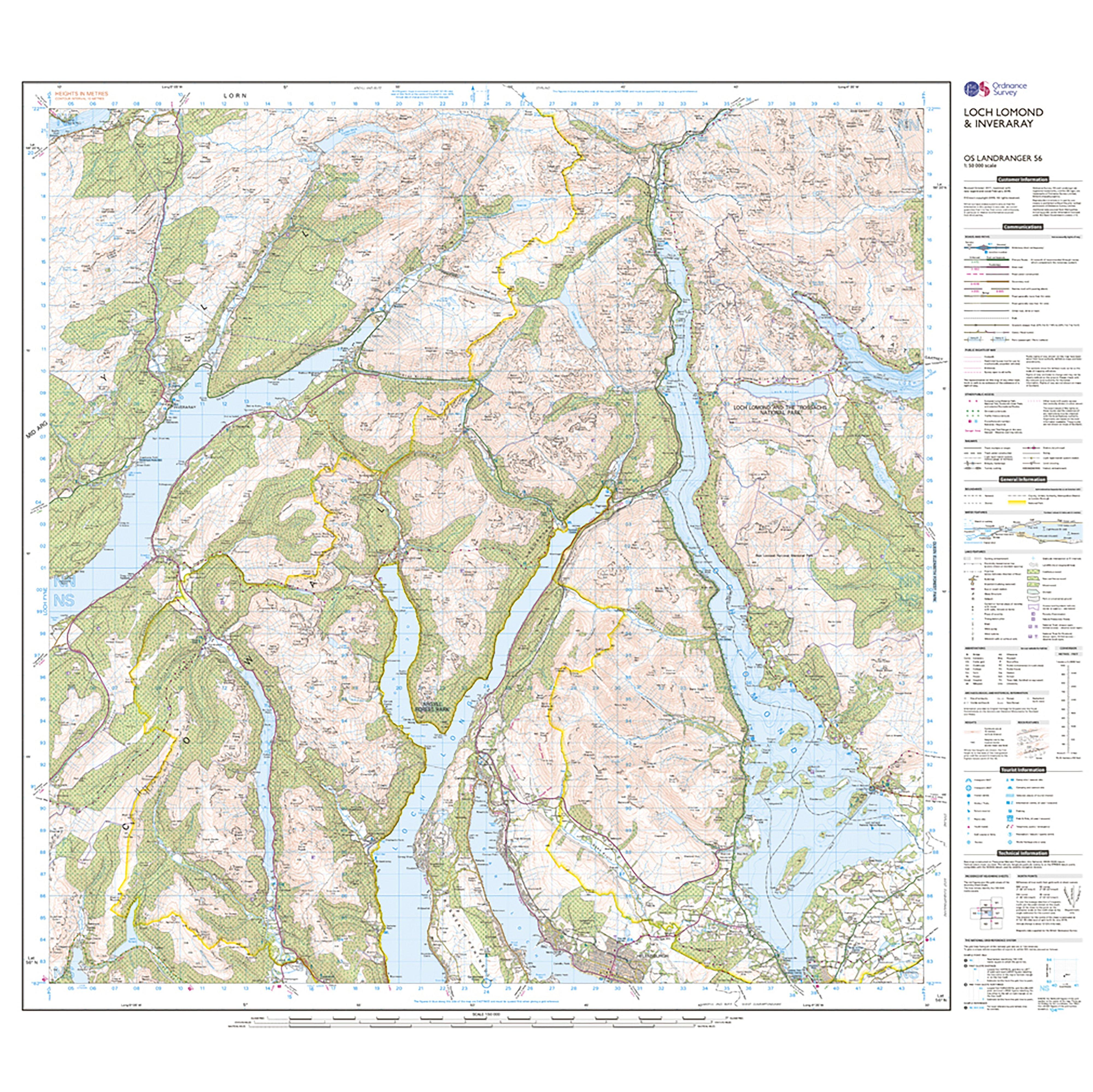 Landranger Active 56 Loch Lomond & Inveraray Map With Digital Version