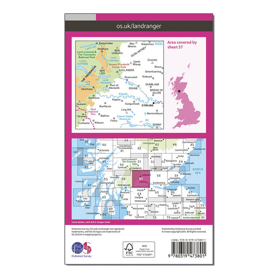 Landranger Active 57 Stirling & The Trossachs Map With Digital Version