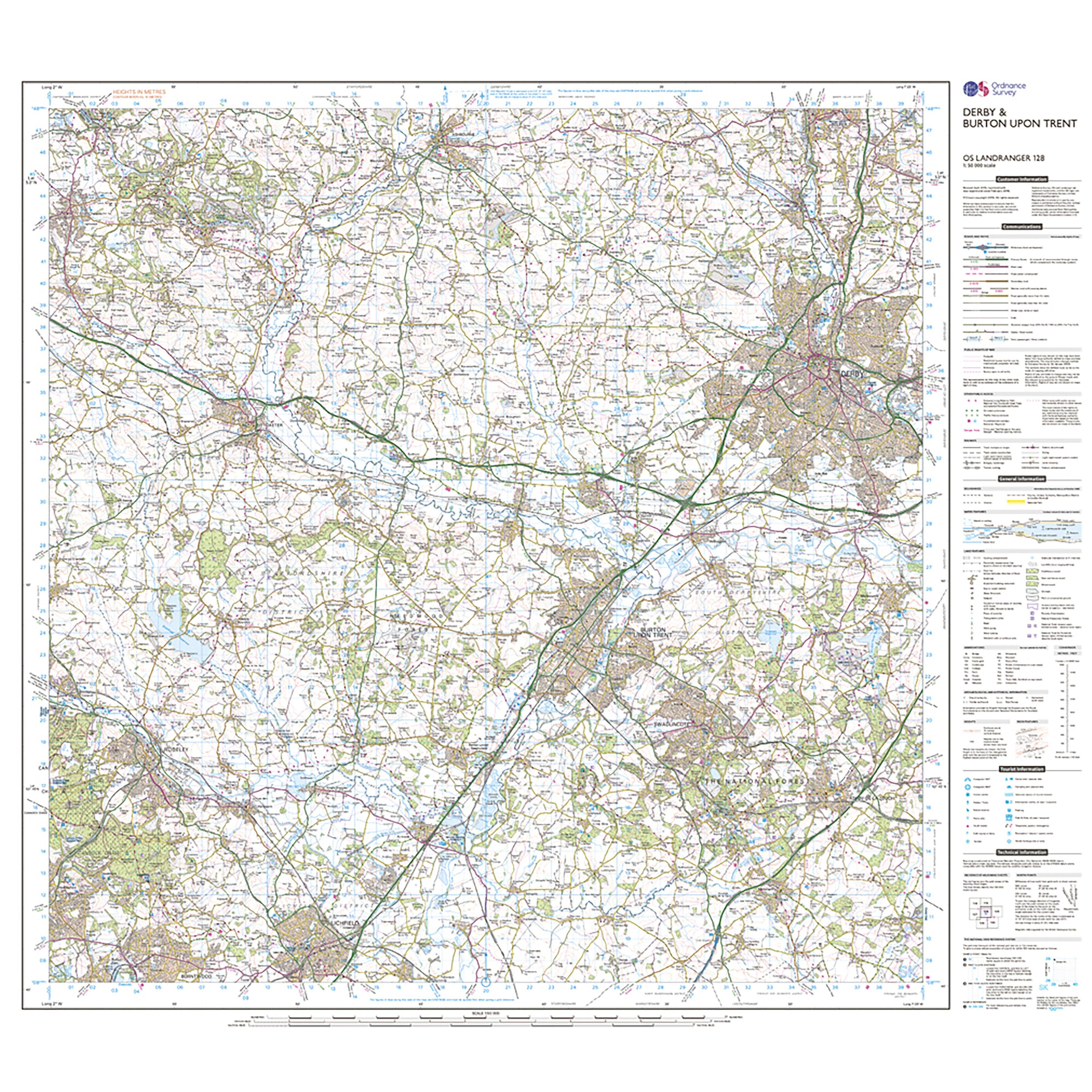 Landranger Active 128 Derby & Burton upon Trent Map With Digital Version