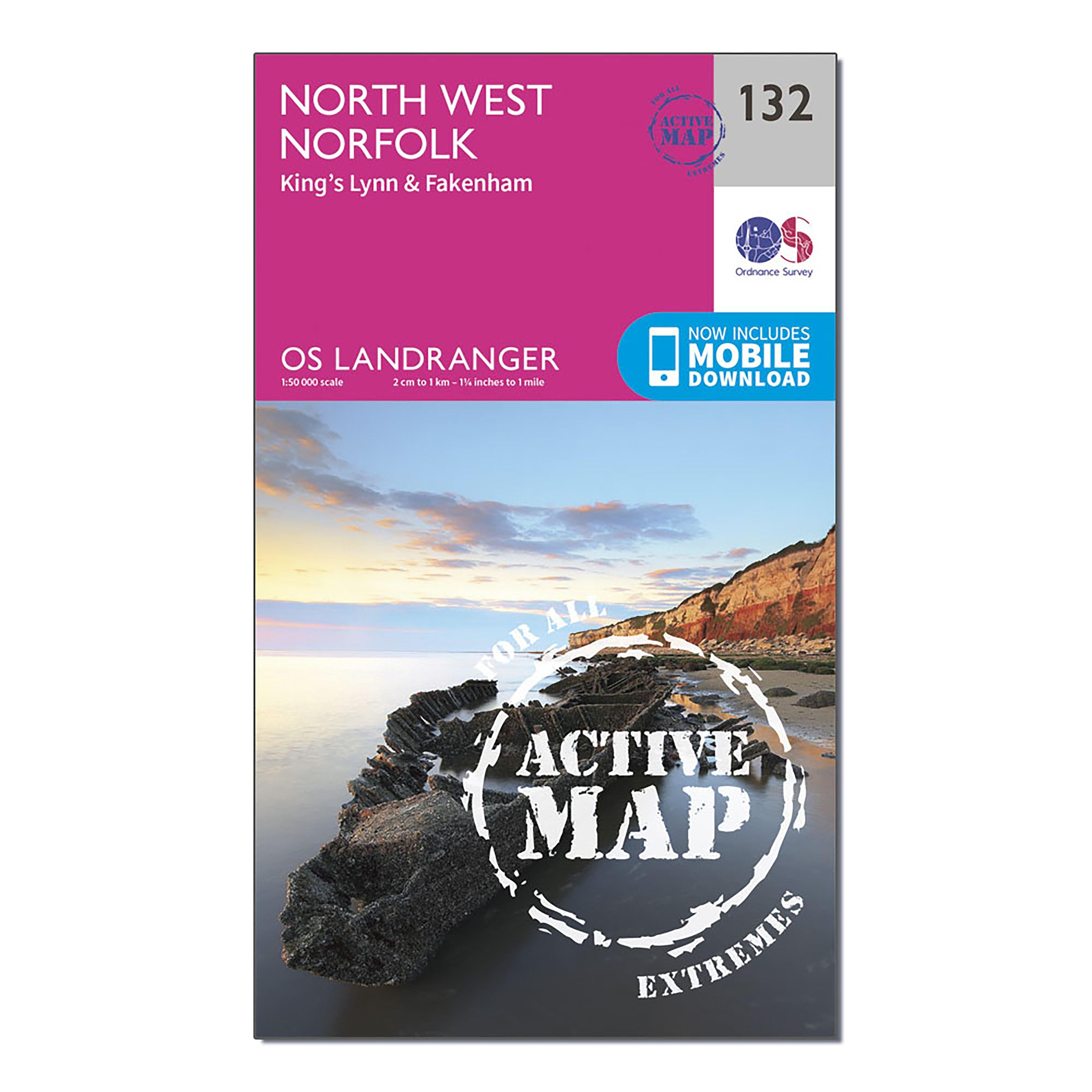 Landranger Active 132 North West Norfolk Kings Lynn  Fakenham Map With Digital Version