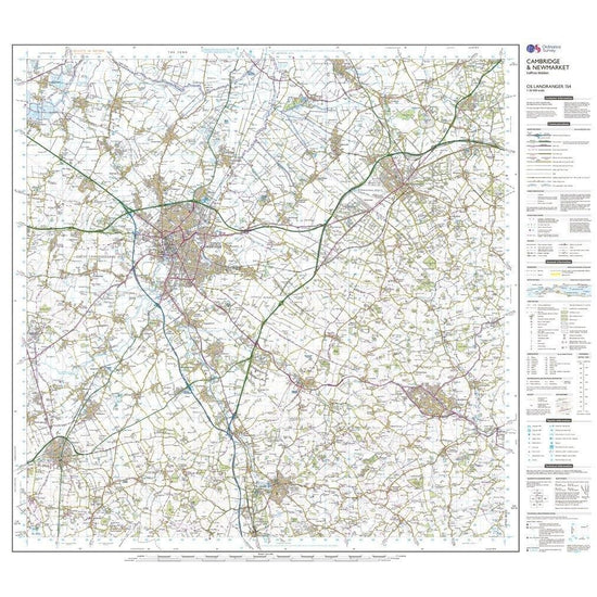 Landranger 154 Cambridge & Newmarket, Saffron Walden Map With Digital Version
