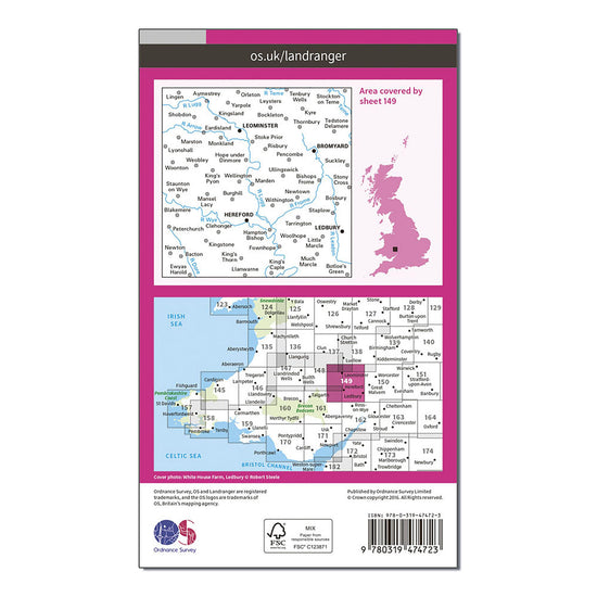 Landranger Active 149 Hereford  Leominster Bromyard  Ledbury Map With Digital Version