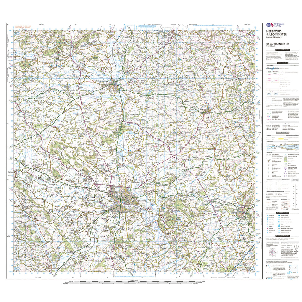 Landranger Active 149 Hereford  Leominster Bromyard  Ledbury Map With Digital Version