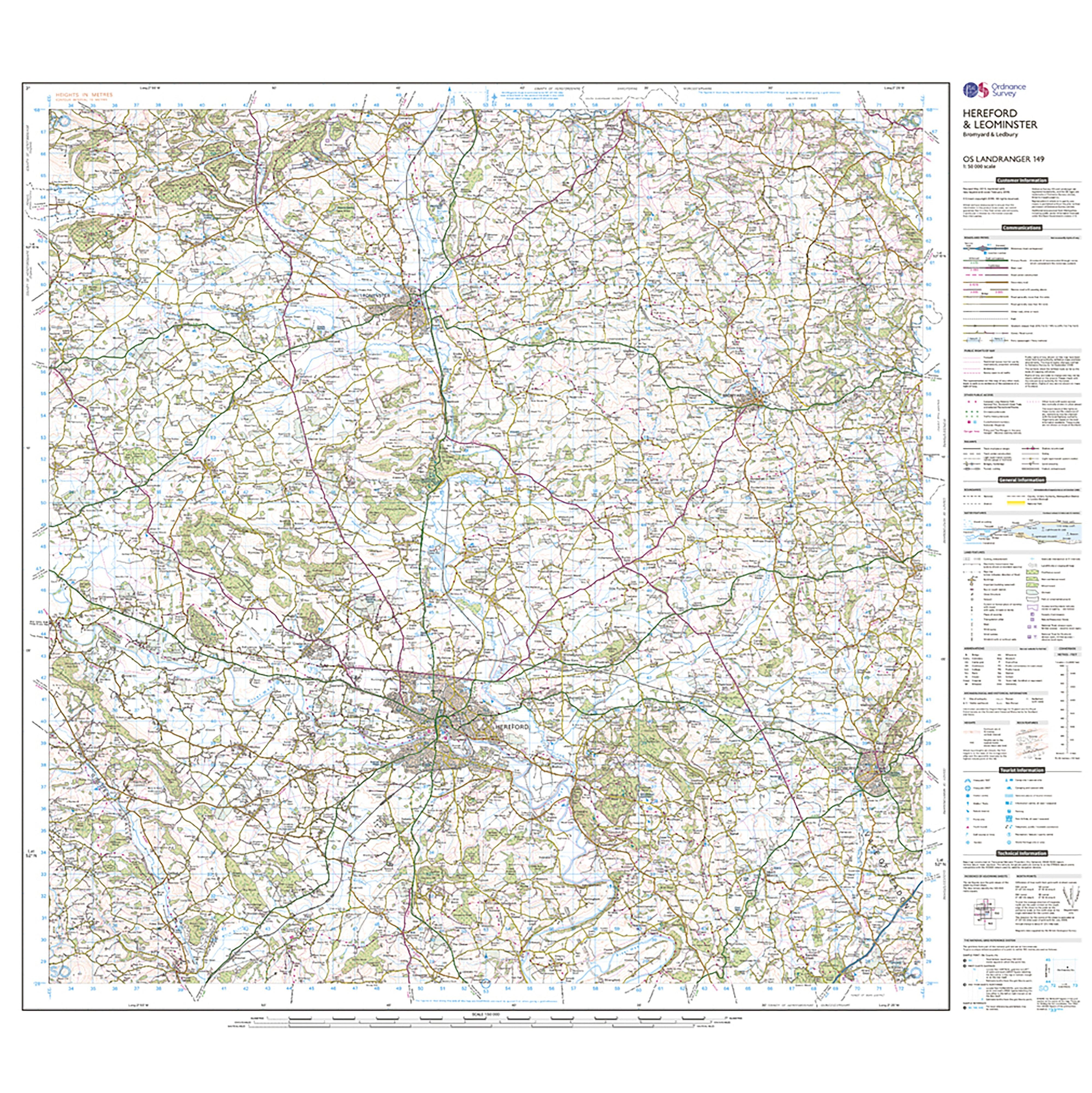 Landranger Active 149 Hereford  Leominster Bromyard  Ledbury Map With Digital Version