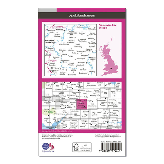Landranger Active 151 Stratford-upon-Avon, Warwick & Banbury Map With Digital Version
