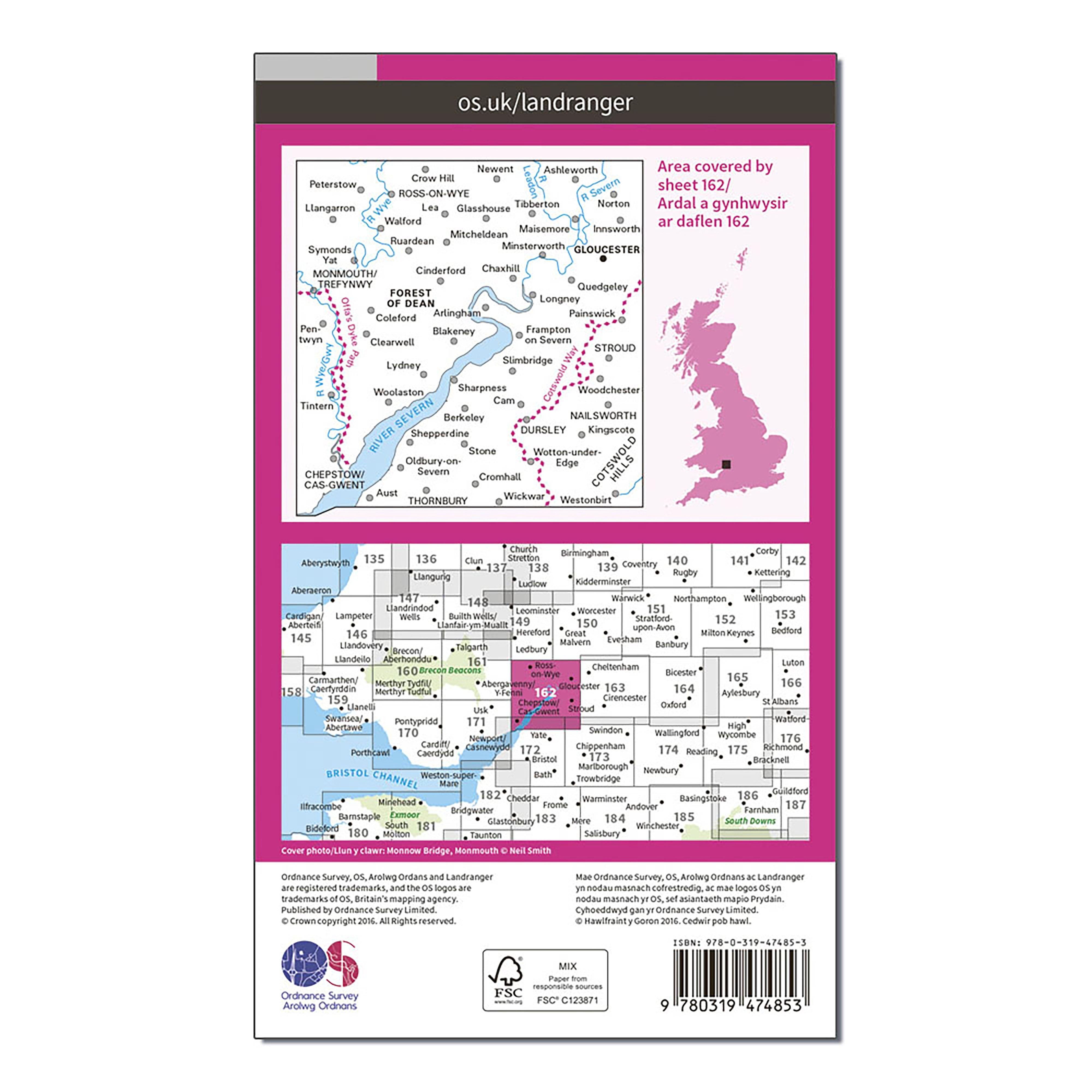 Landranger Active 162 Gloucester  Forest of Dean Map With Digital Version