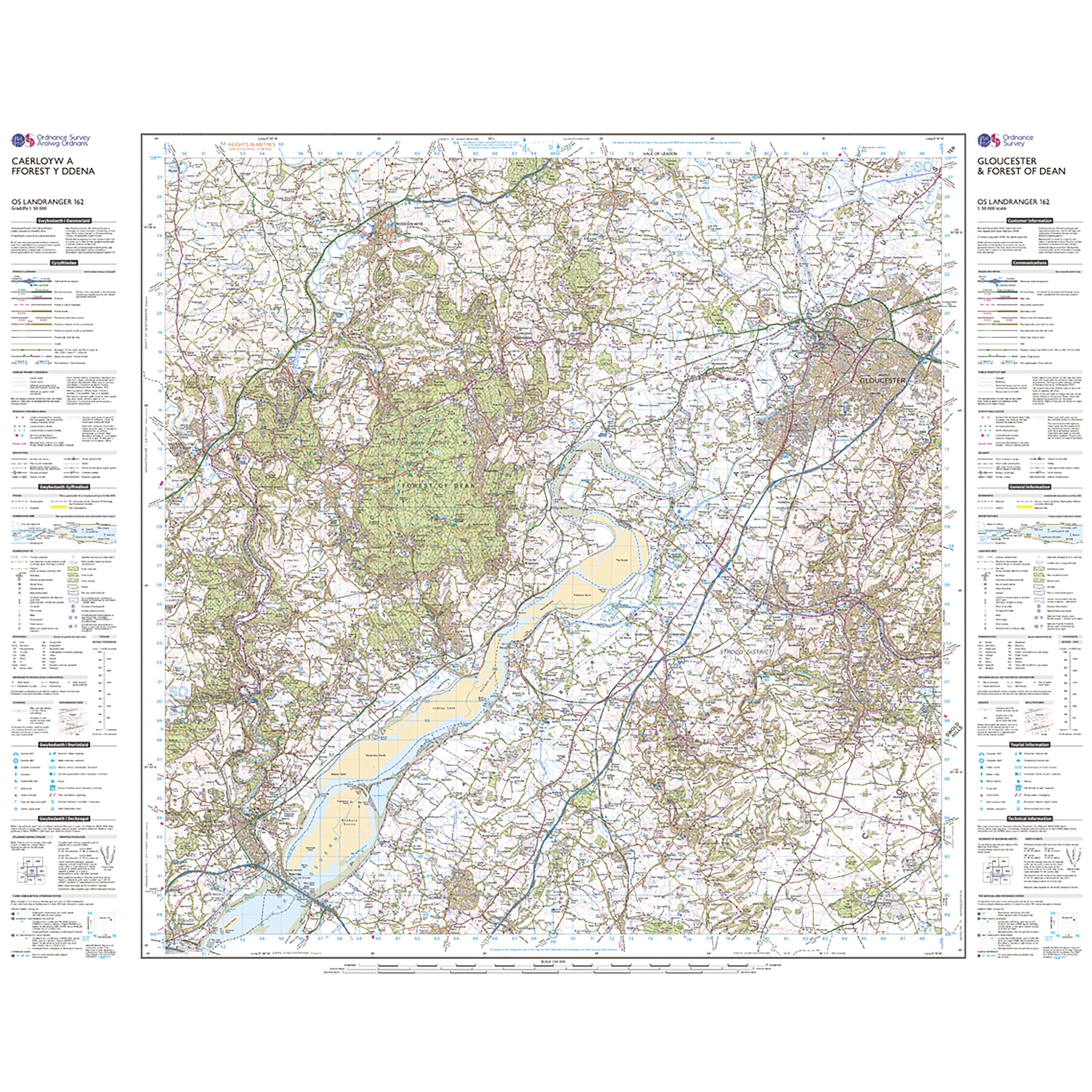 Landranger Active 162 Gloucester  Forest of Dean Map With Digital Version