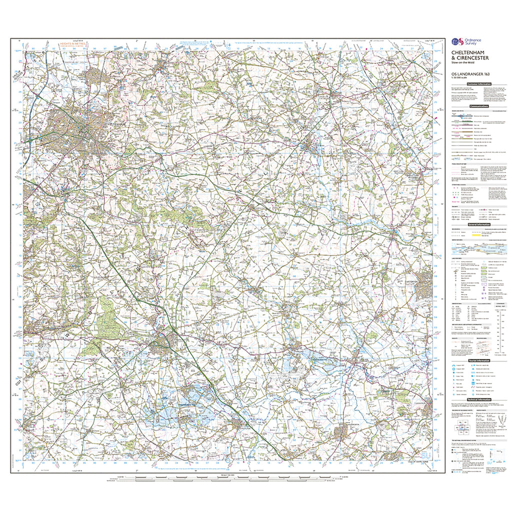 Landranger Active 163 Cheltenham & Cirencester, Stow-on-the-Wold Map With Digital Version