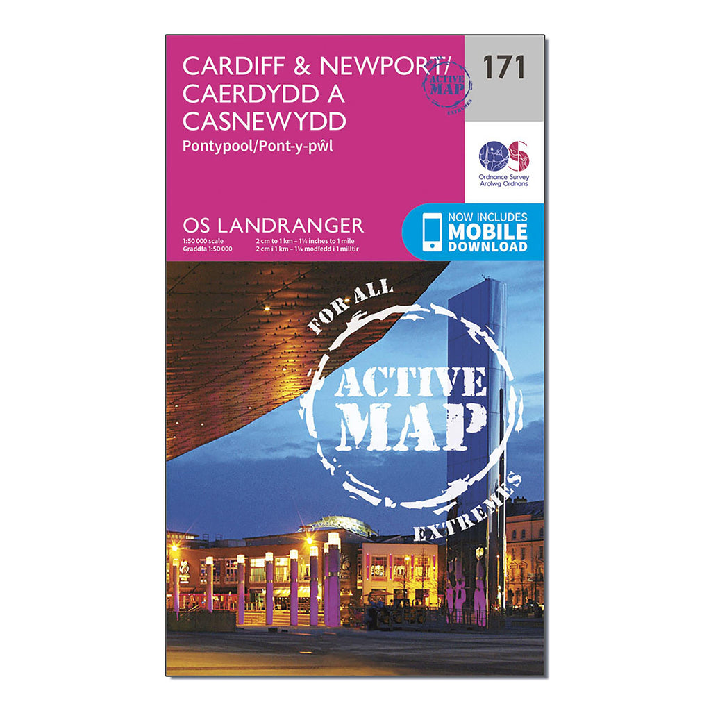 Landranger Active 171 Cardiff  Newport Pontypool Map With Digital Version