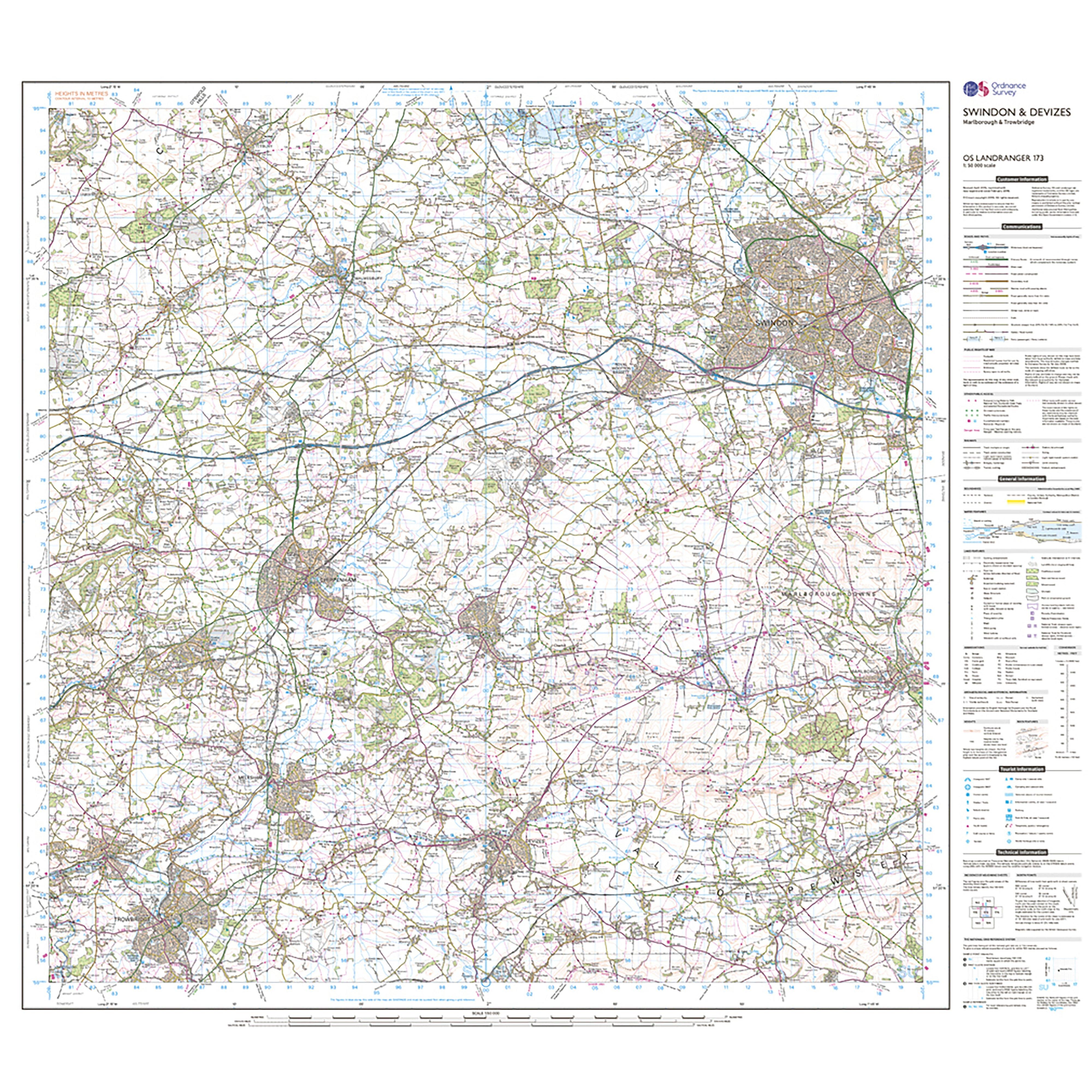 Landranger Active 173 Swindon Devizes Marlborough  Trowbridge Map With Digital Version