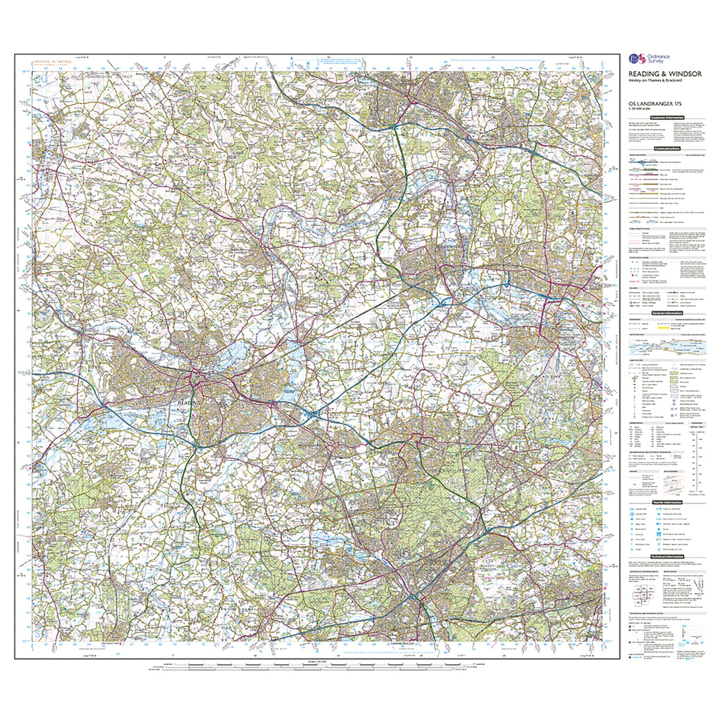 Landranger Active 175 Reading, Windsor, Henley-on-Thames & Bracknell Map With Digital Version