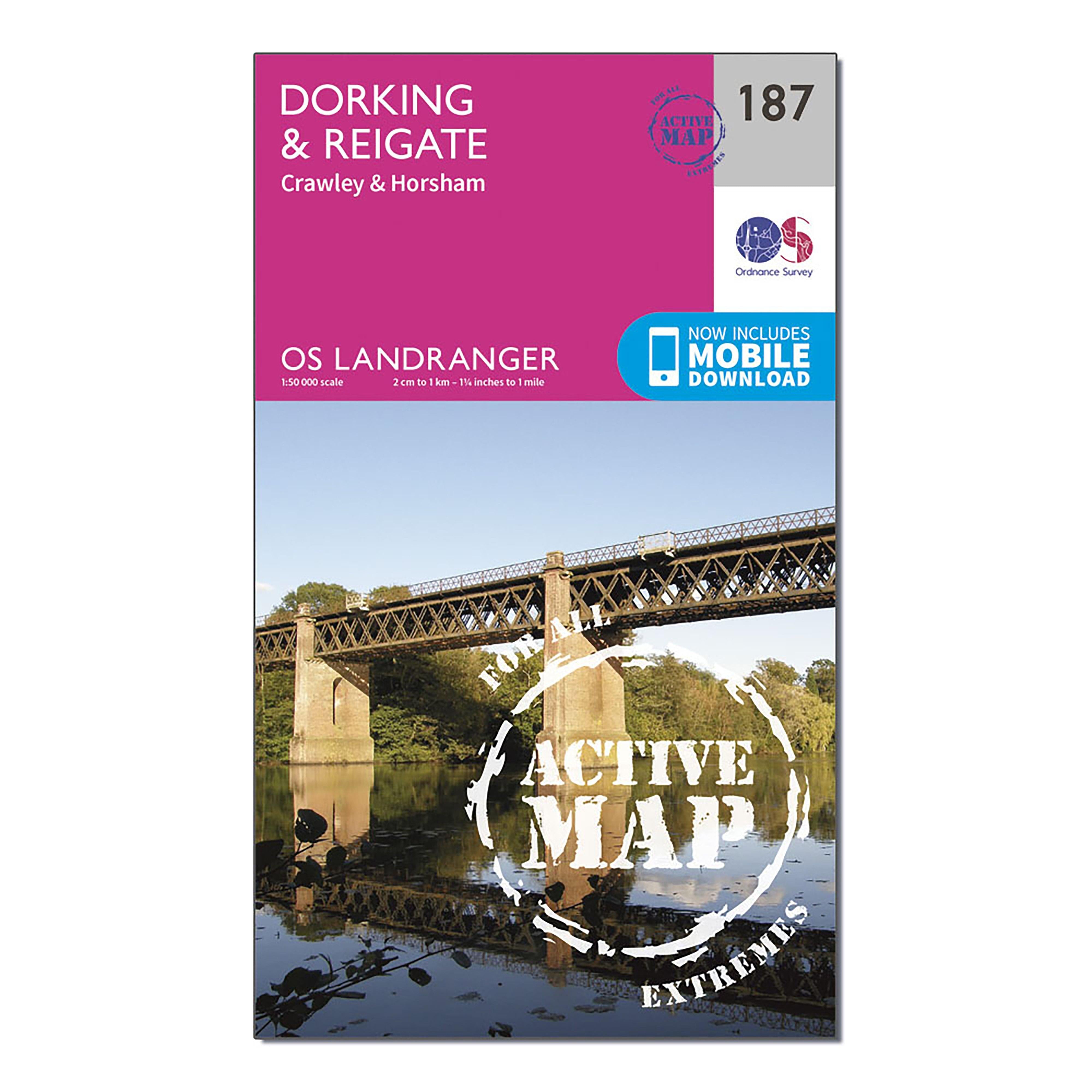 Landranger Active 187 Dorking, Reigate & Crawley Map With Digital Version
