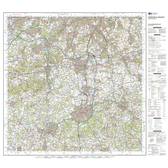Landranger Active 187 Dorking, Reigate & Crawley Map With Digital Version