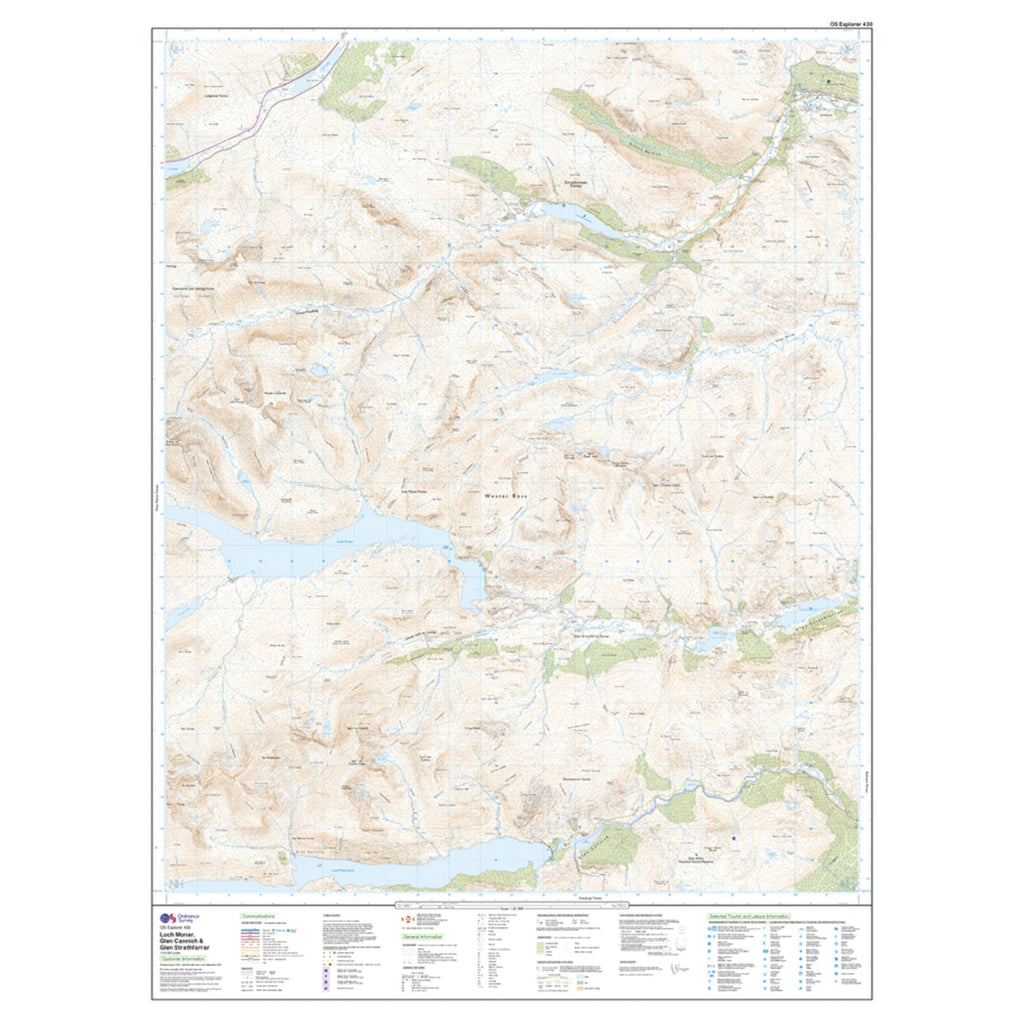 Explorer 430 Loch Monar, Glen Cannich & Glen Strathfarrar Map With Digital Version