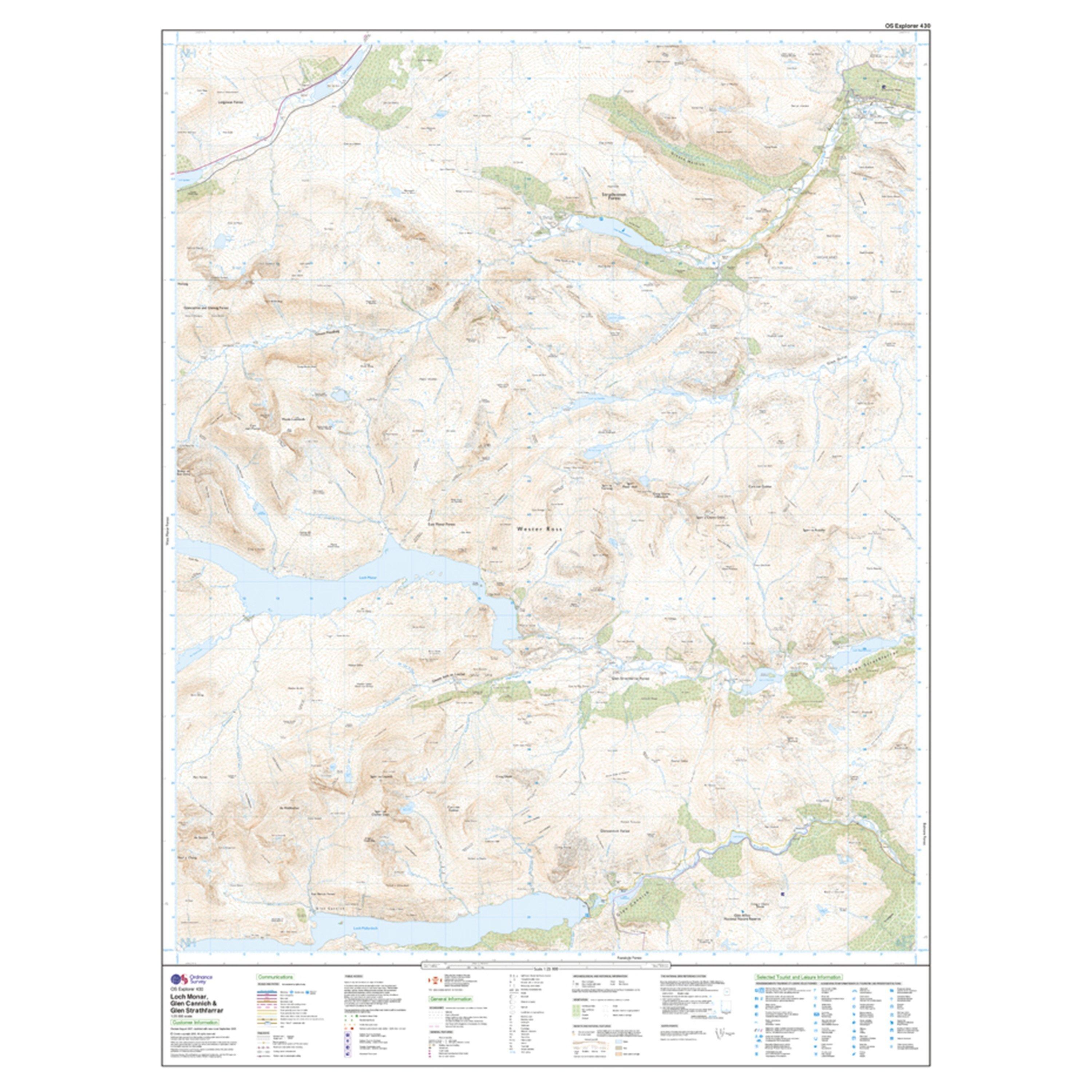 Explorer 430 Loch Monar, Glen Cannich & Glen Strathfarrar Map With Digital Version