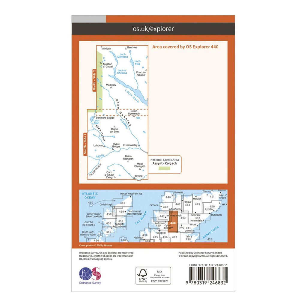 Explorer 440 Glen Cassley  Glen Oykel Map With Digital Version