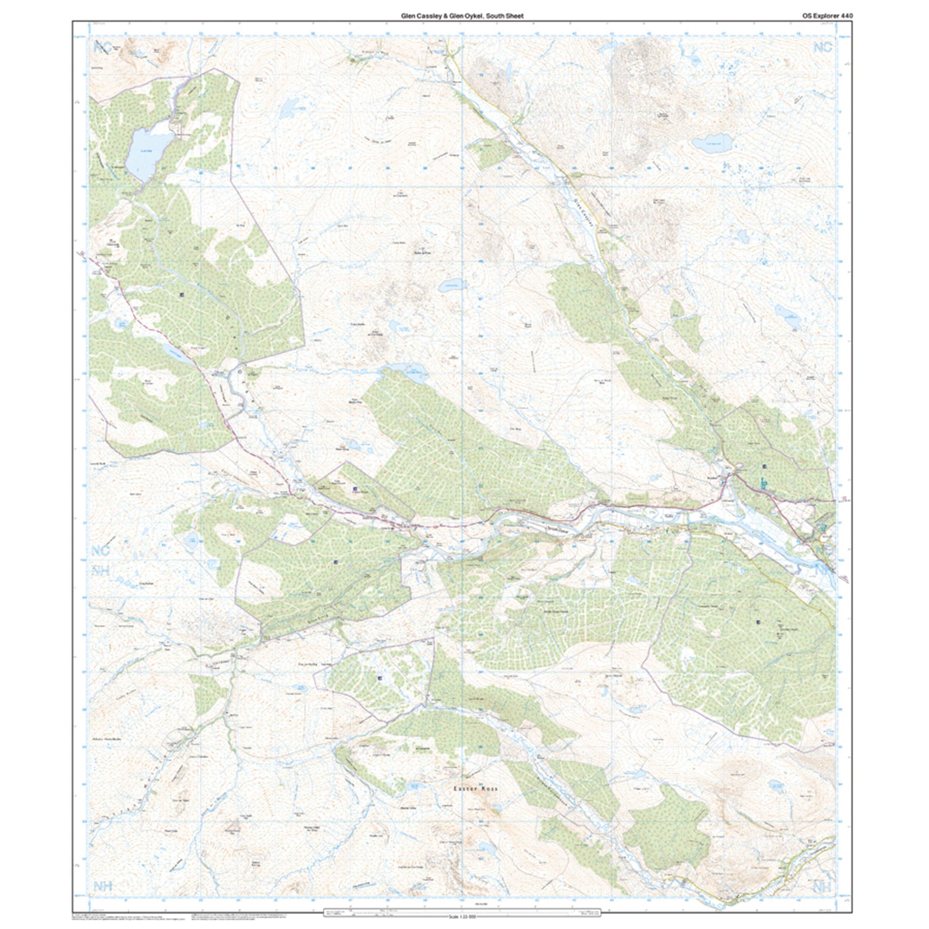 Explorer 440 Glen Cassley  Glen Oykel Map With Digital Version
