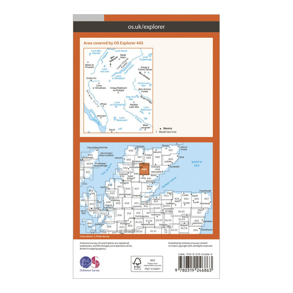Explorer 443 Ben Klibreck & Ben Armine Map With Digital Version