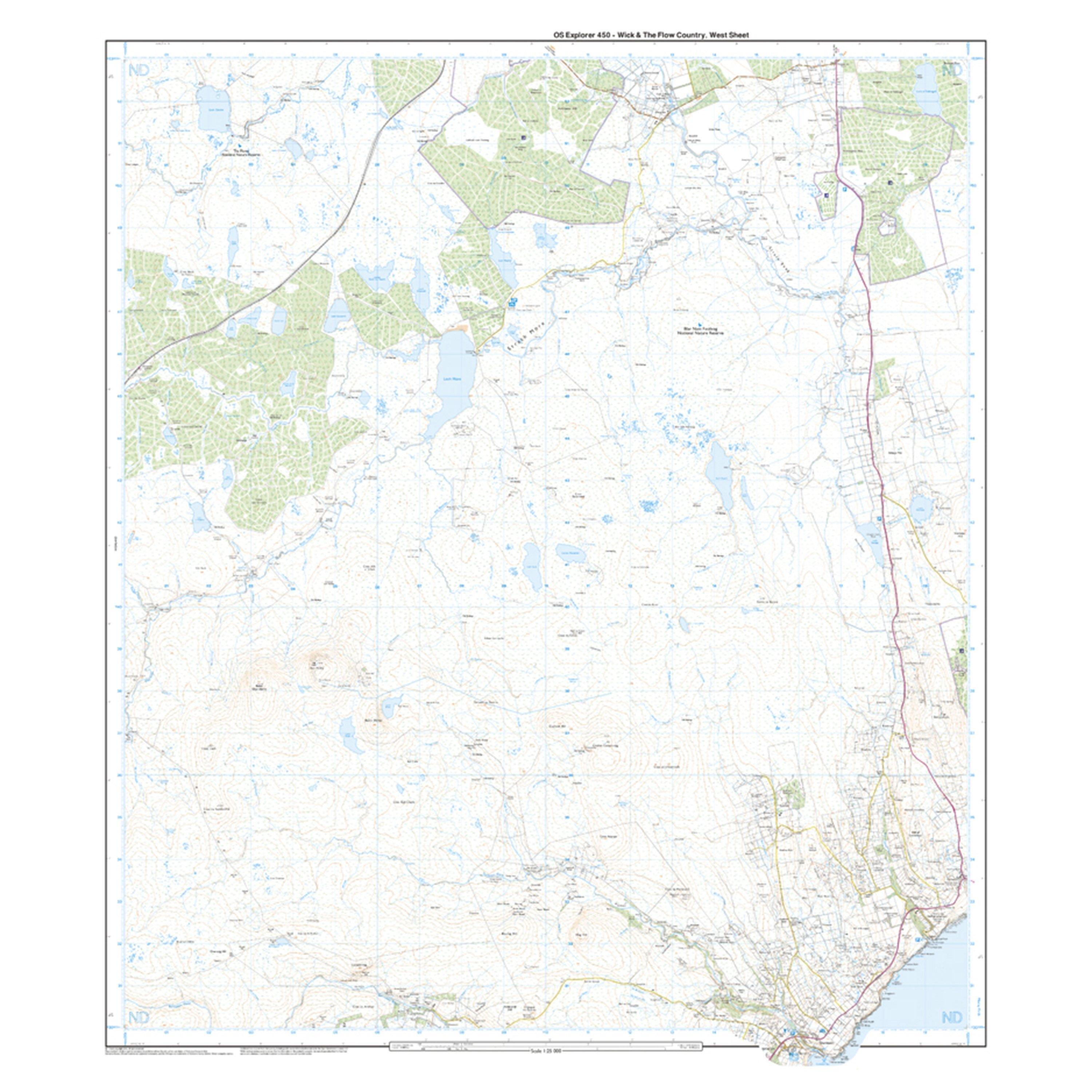 Explorer 450 Wick & The Flow Country Map With Digital Version