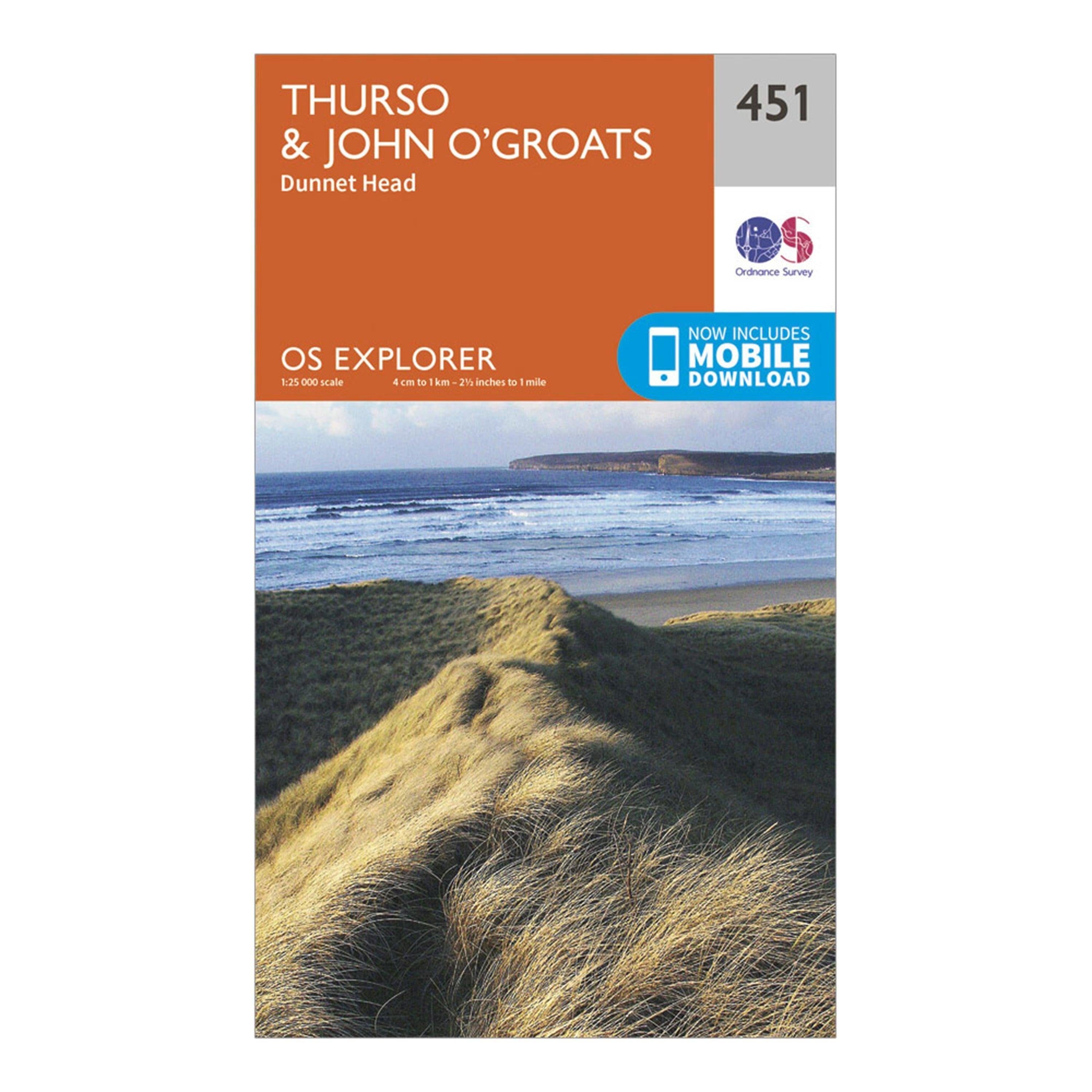 Explorer 451 Thurso & John O'Groats Map With Digital Version