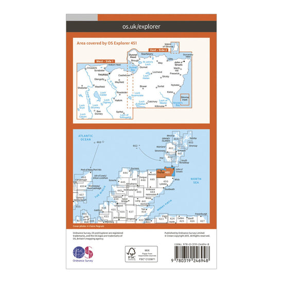 Explorer 451 Thurso & John O'Groats Map With Digital Version