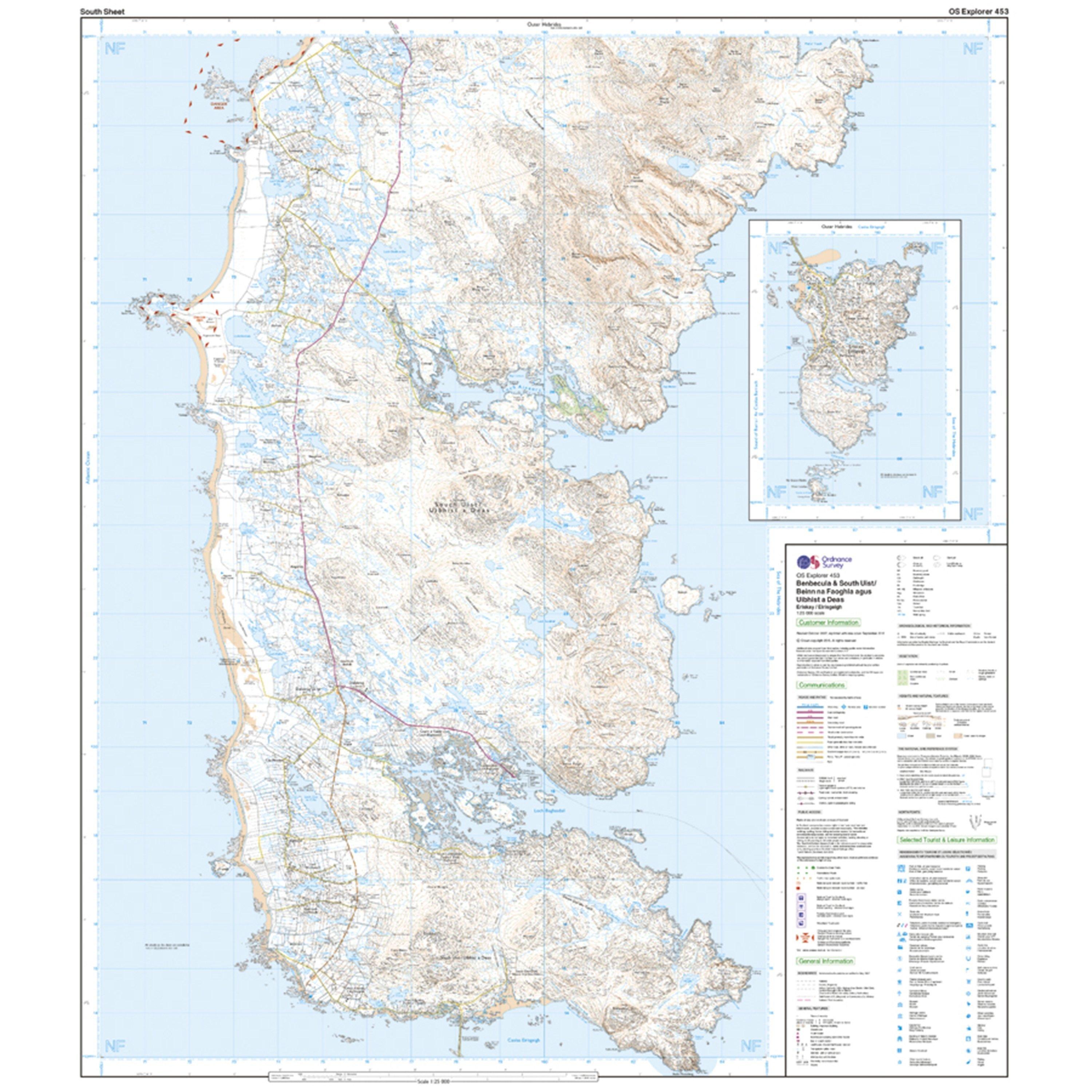 Explorer 453 Benbecula & South Uist Map With Digital Version