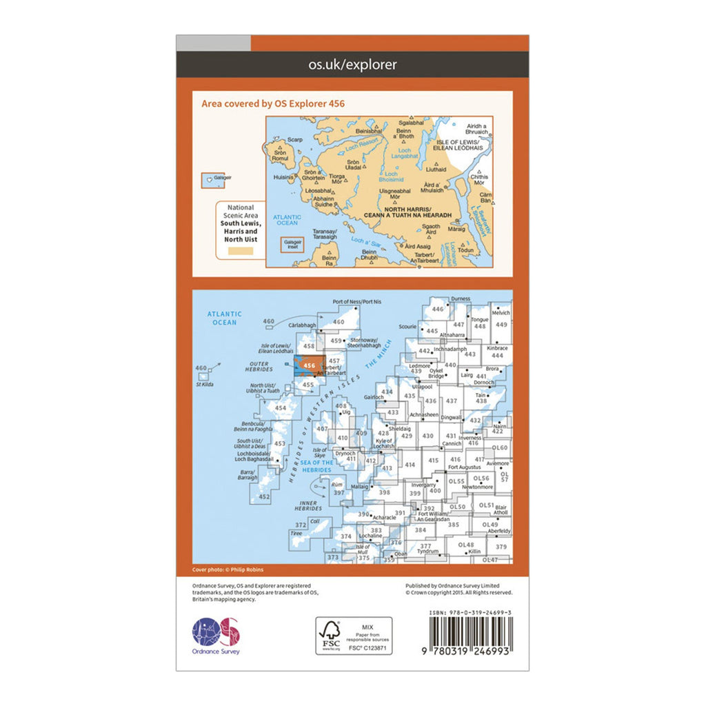 Explorer 456 North Harris  Loch Seaforth Map With Digital Version