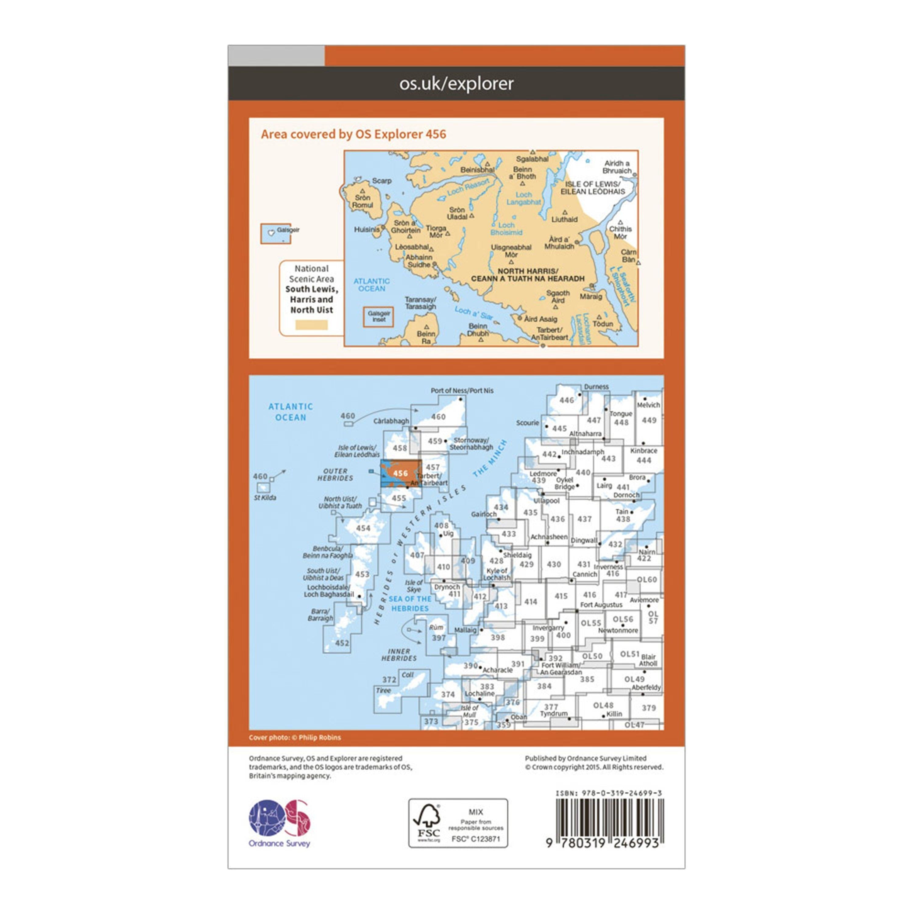 Explorer 456 North Harris  Loch Seaforth Map With Digital Version