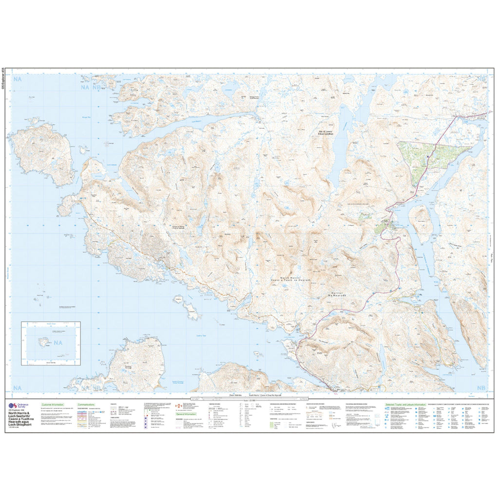 Explorer 456 North Harris  Loch Seaforth Map With Digital Version