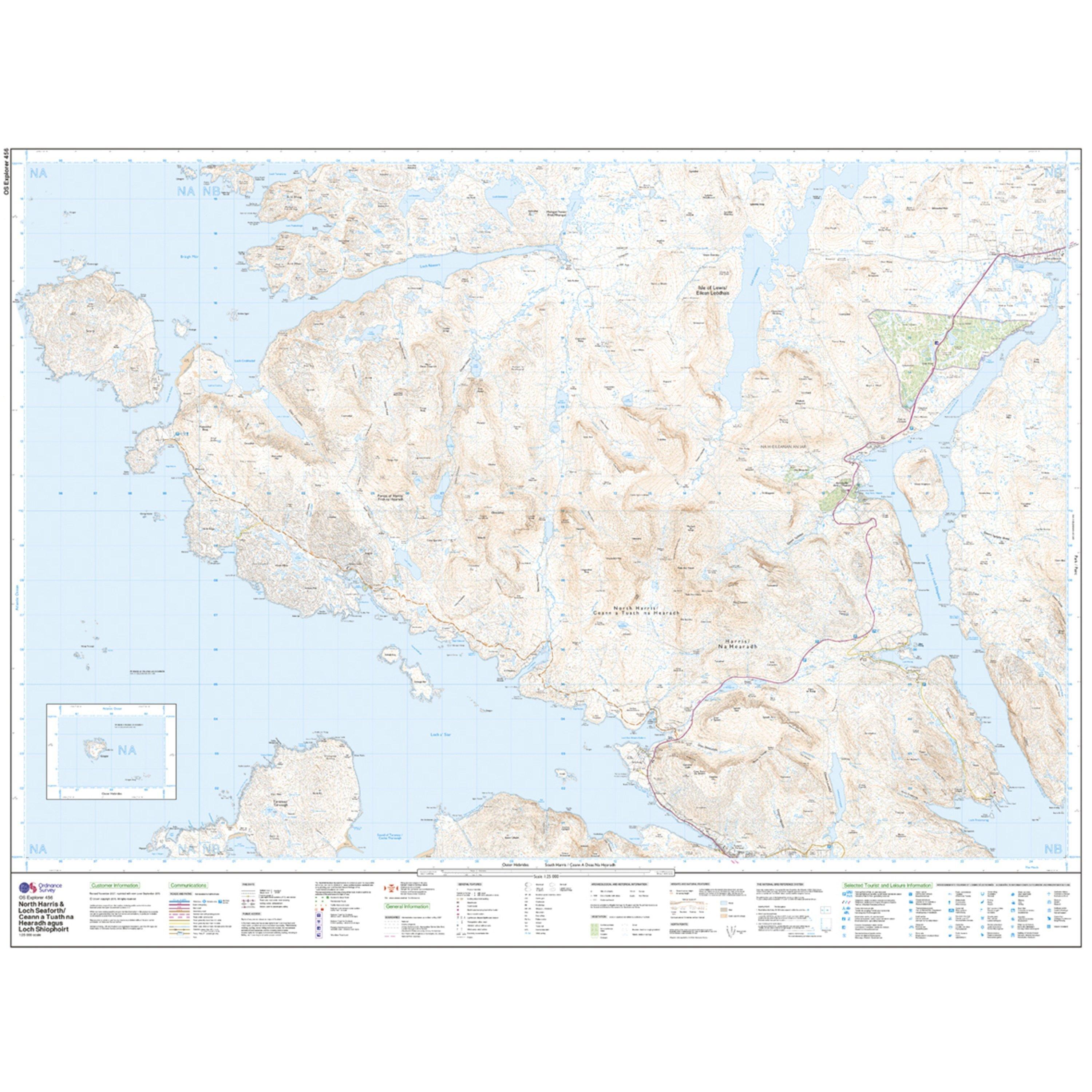 Explorer 456 North Harris  Loch Seaforth Map With Digital Version
