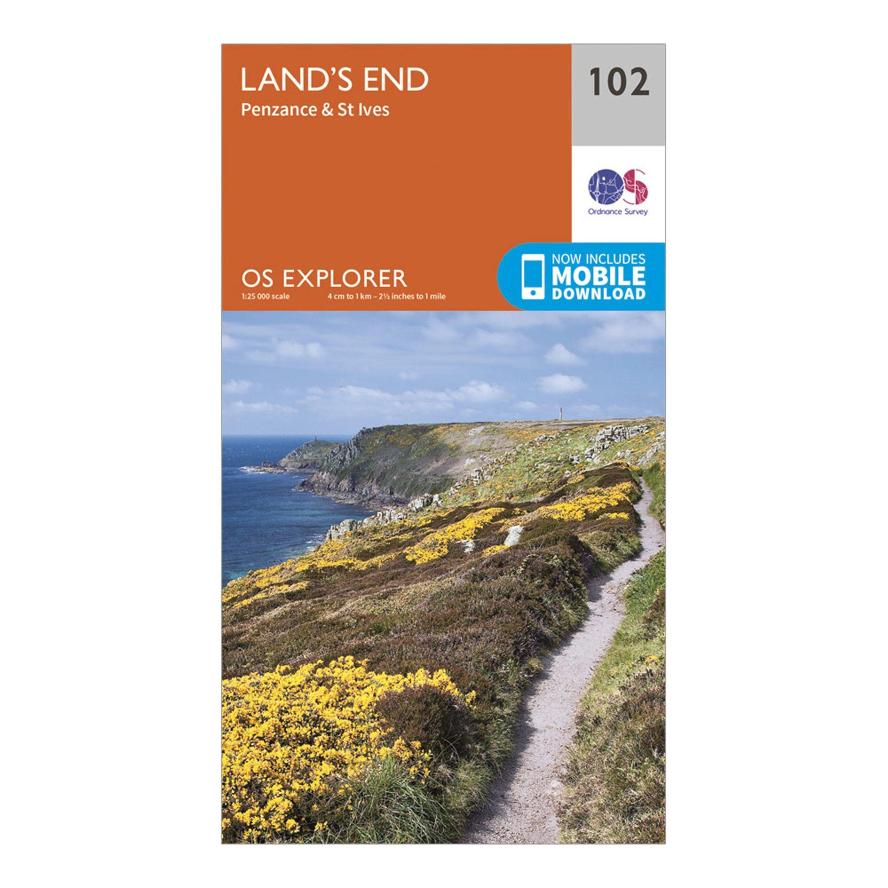 Explorer 102 Land's End Map With Digital Version