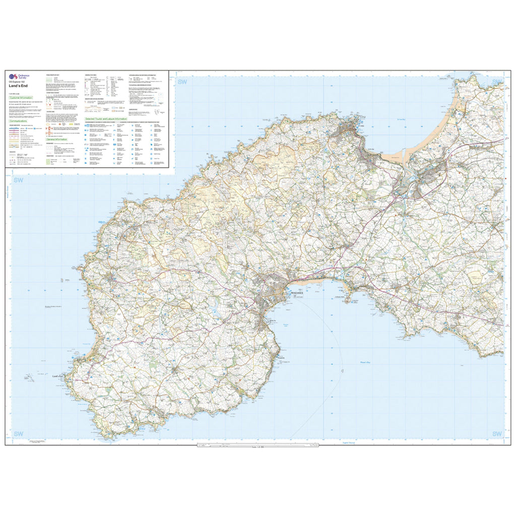 Explorer 102 Land's End Map With Digital Version