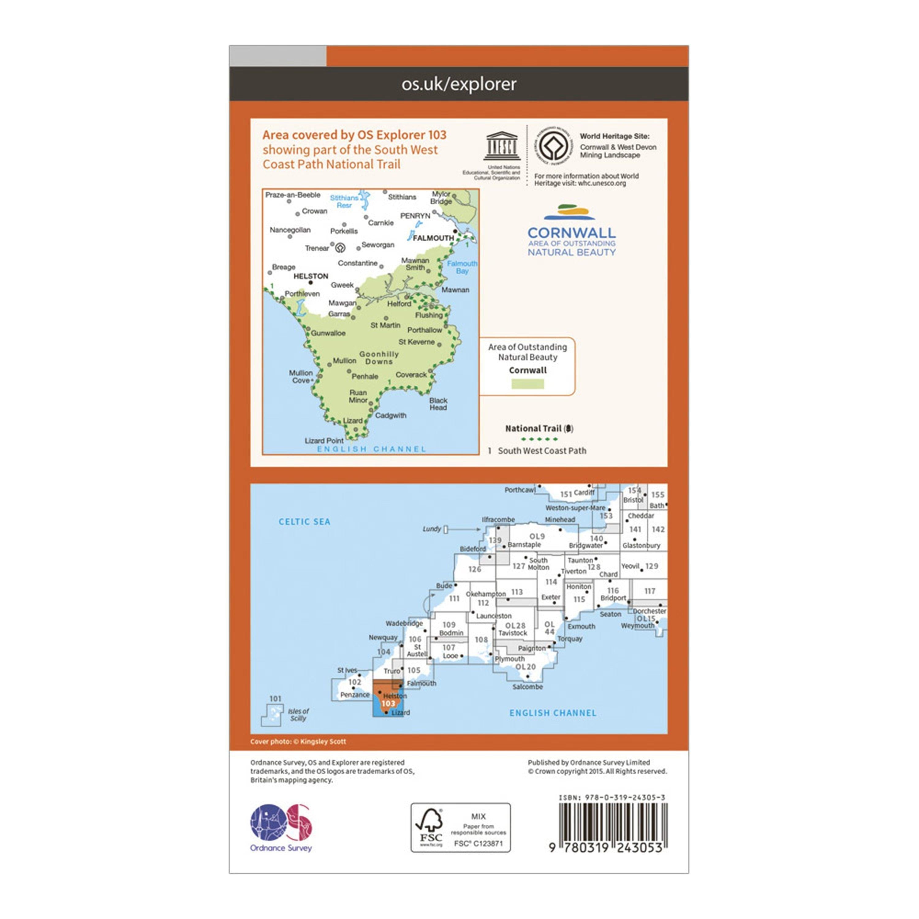 Explorer 103 The Lizard Map With Digital Version