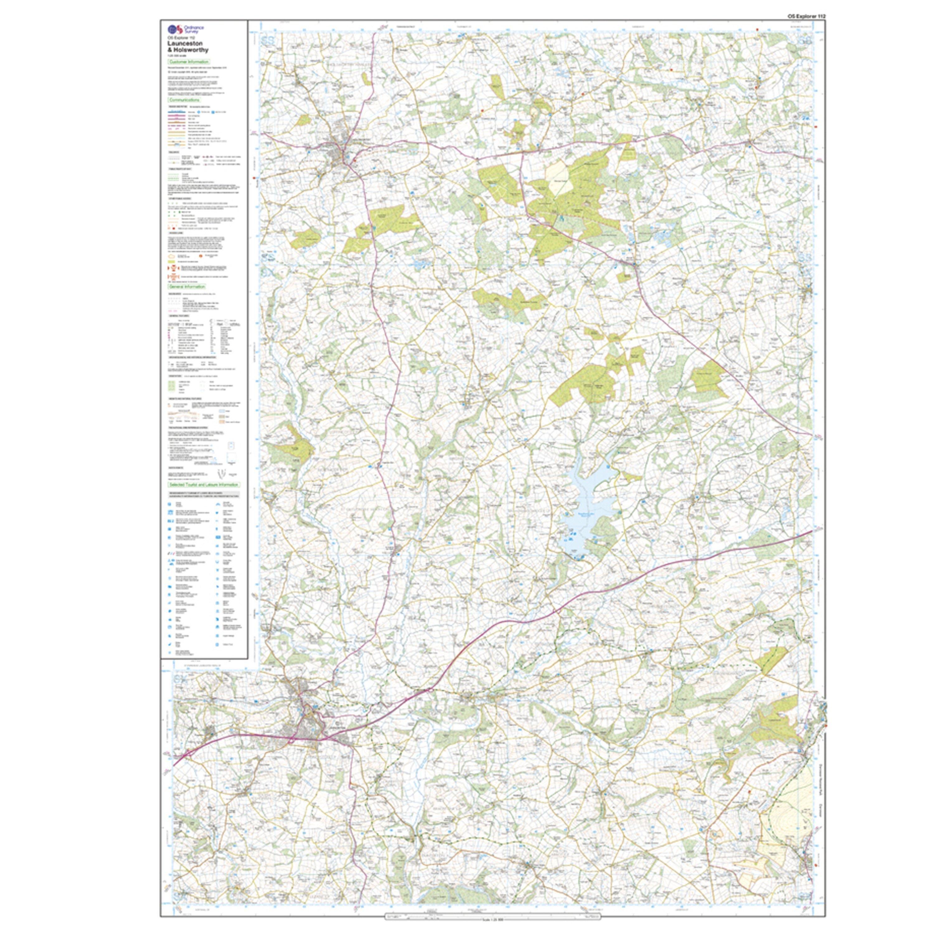 Explorer 112 Launceston & Holsworthy Map With Digital Version