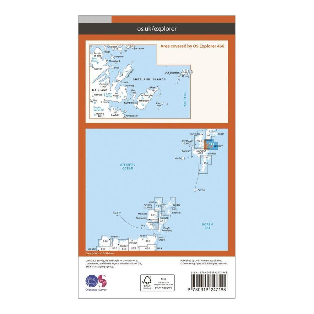 Explorer 468 Shetland Mainland North East Map With Digital Version