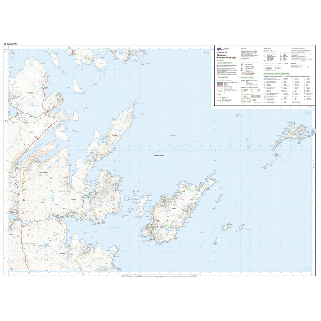 Explorer 468 Shetland Mainland North East Map With Digital Version