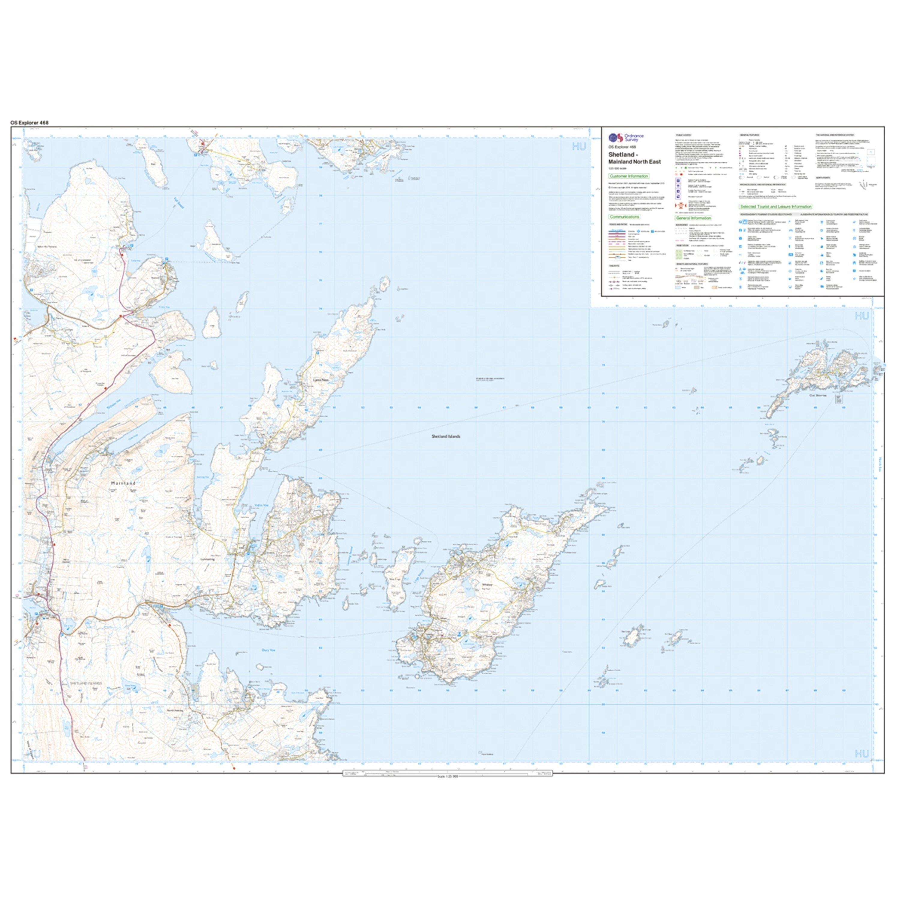 Explorer 468 Shetland Mainland North East Map With Digital Version