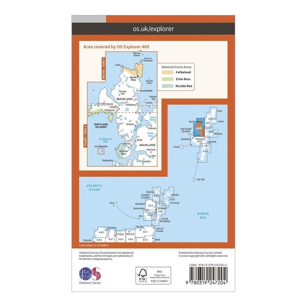 Explorer 469 Shetland Mainland North West Map With Digital Version