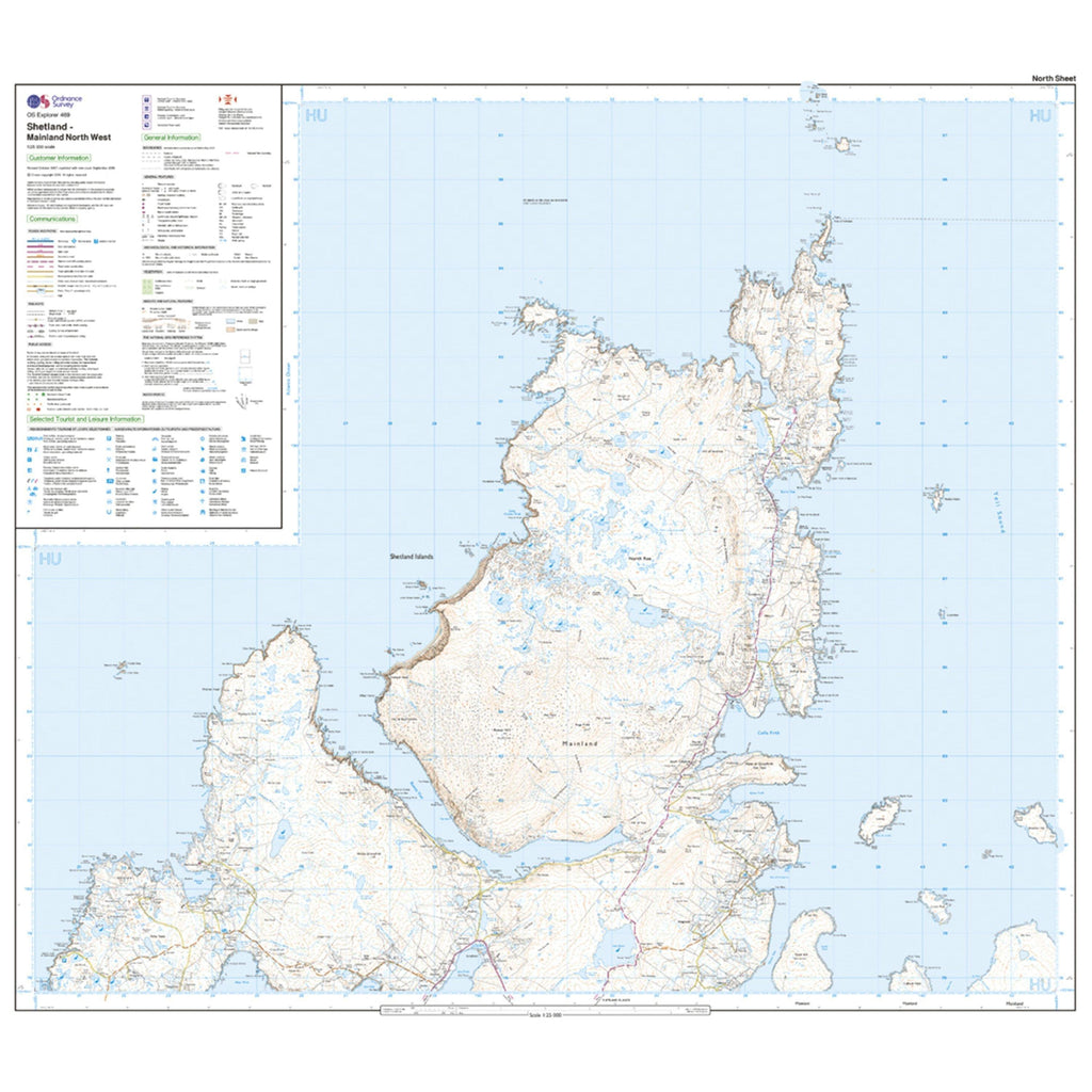 Explorer 469 Shetland Mainland North West Map With Digital Version