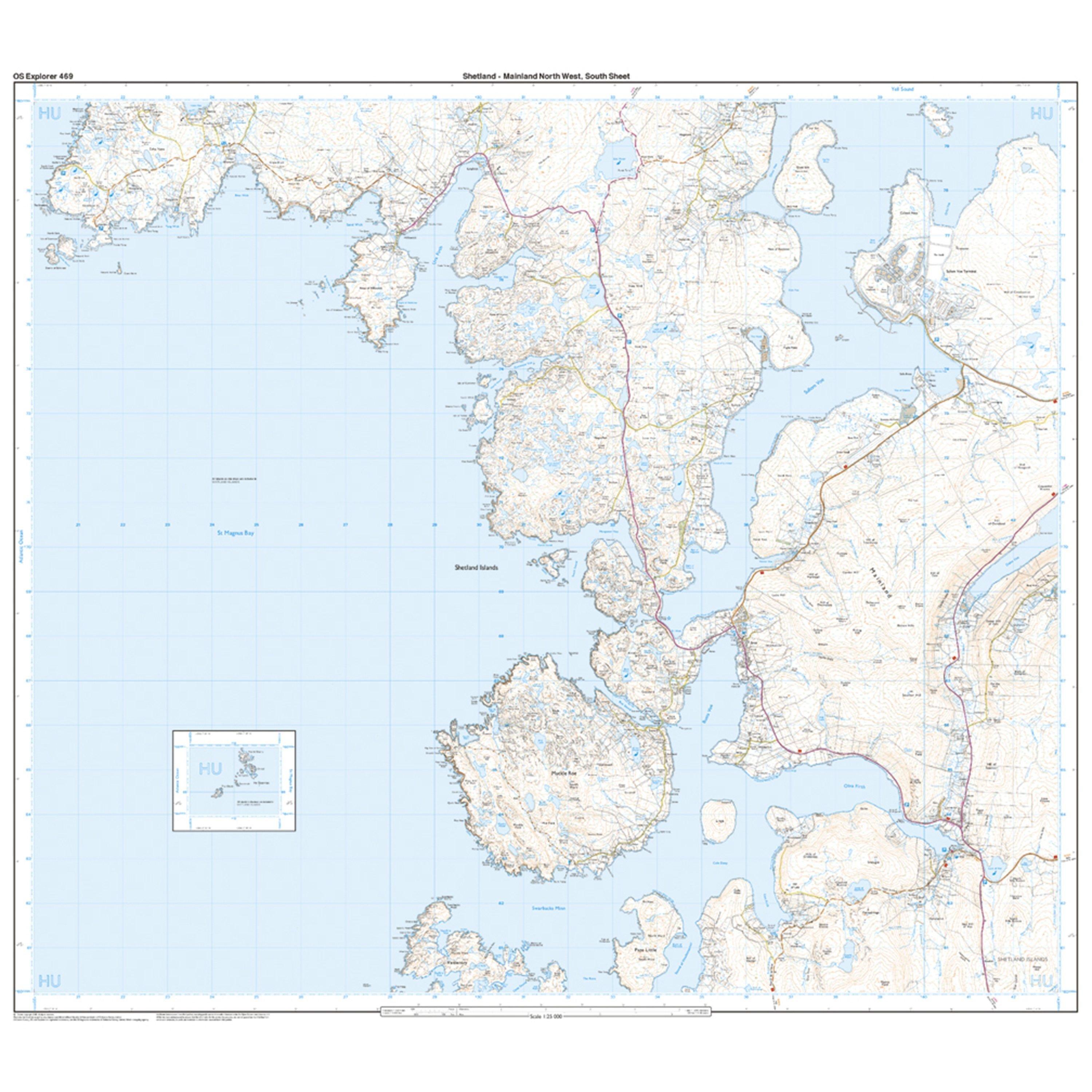 Explorer 469 Shetland Mainland North West Map With Digital Version