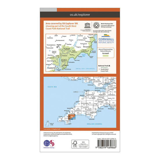 Explorer Active 105 Falmouth & Mevagissey Map With Digital Version