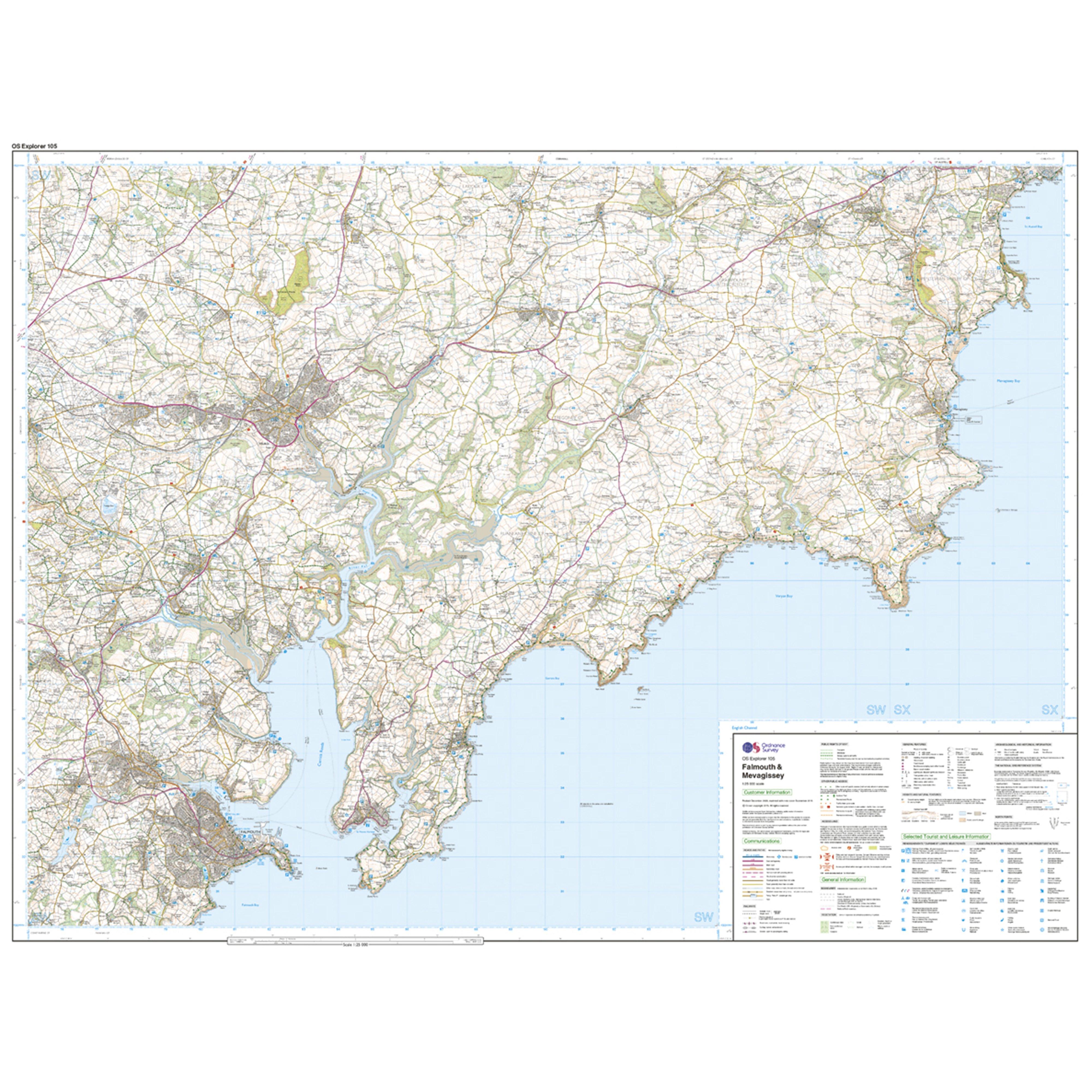 Explorer Active 105 Falmouth & Mevagissey Map With Digital Version