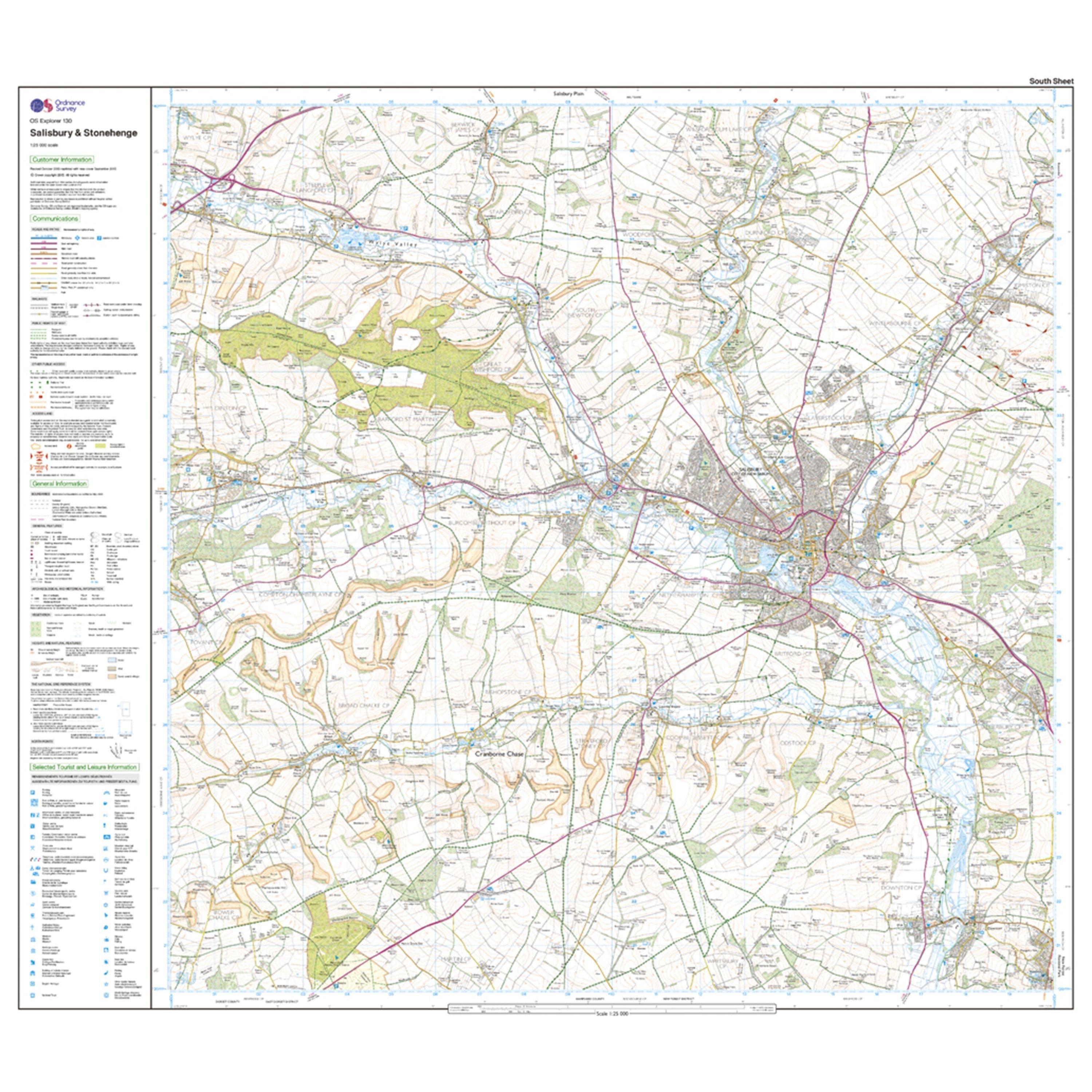 Explorer 130 Salisbury & Stonehenge Map With Digital Version