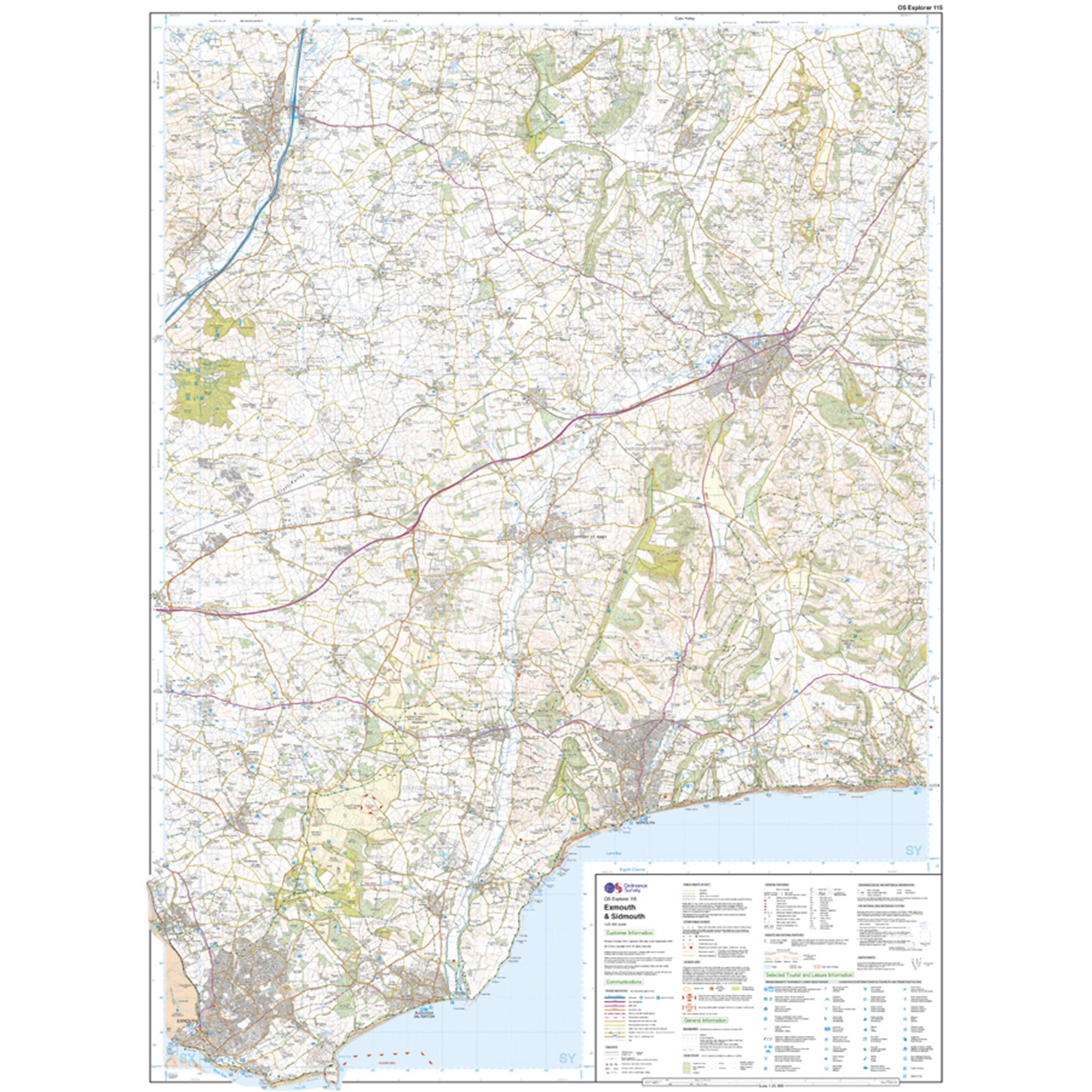 Explorer Active 115 Exmouth & Sidmouth Map With Digital Version