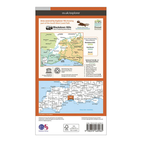 Explorer Active 116 Lyme Regis & Bridport Map With Digital Version