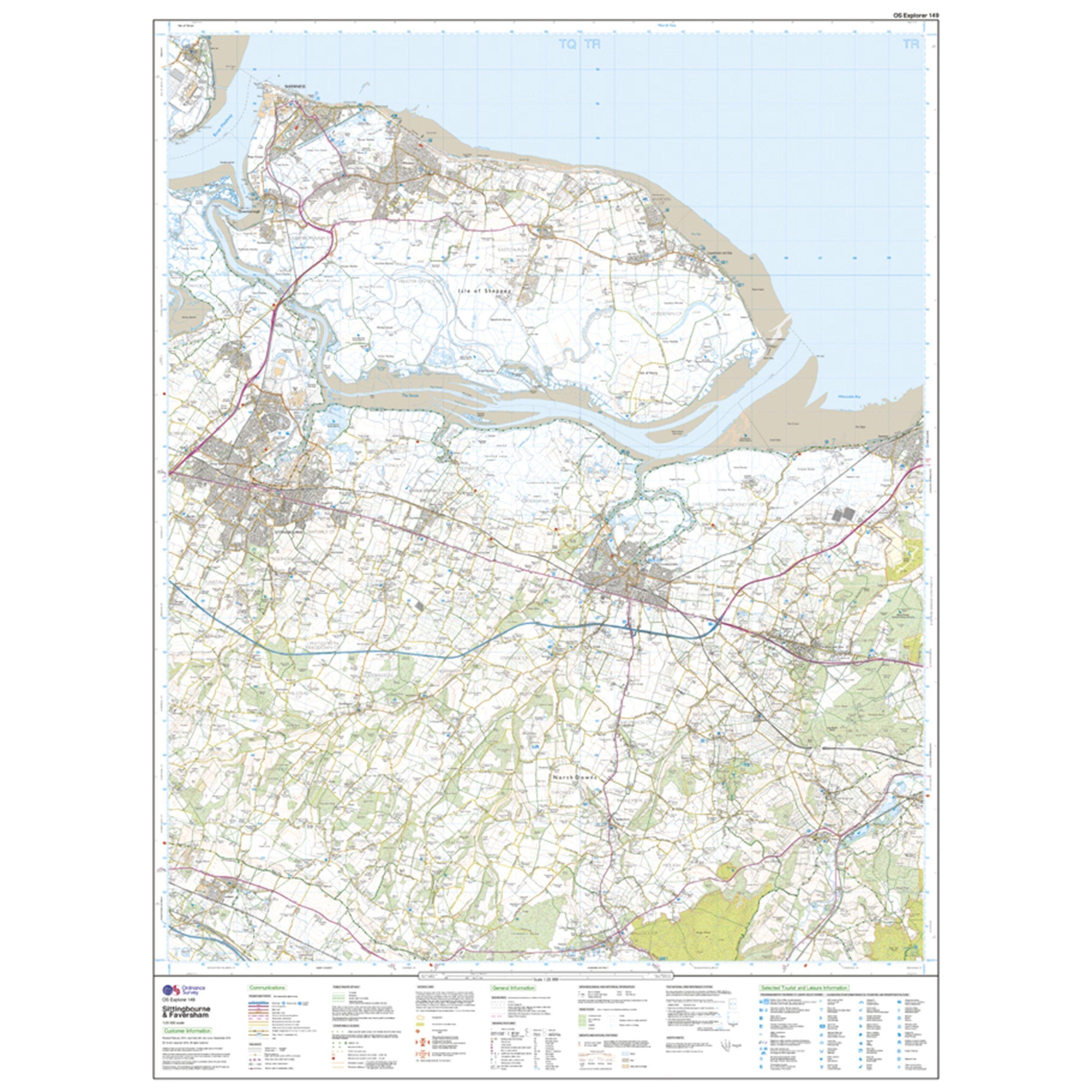 Explorer 149 Sittingbourne & Faversham Map With Digital Version