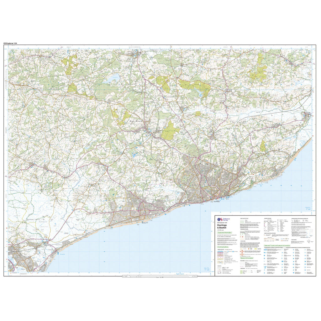 Explorer Active 124 Hastings & Bexhill Map With Digital Version