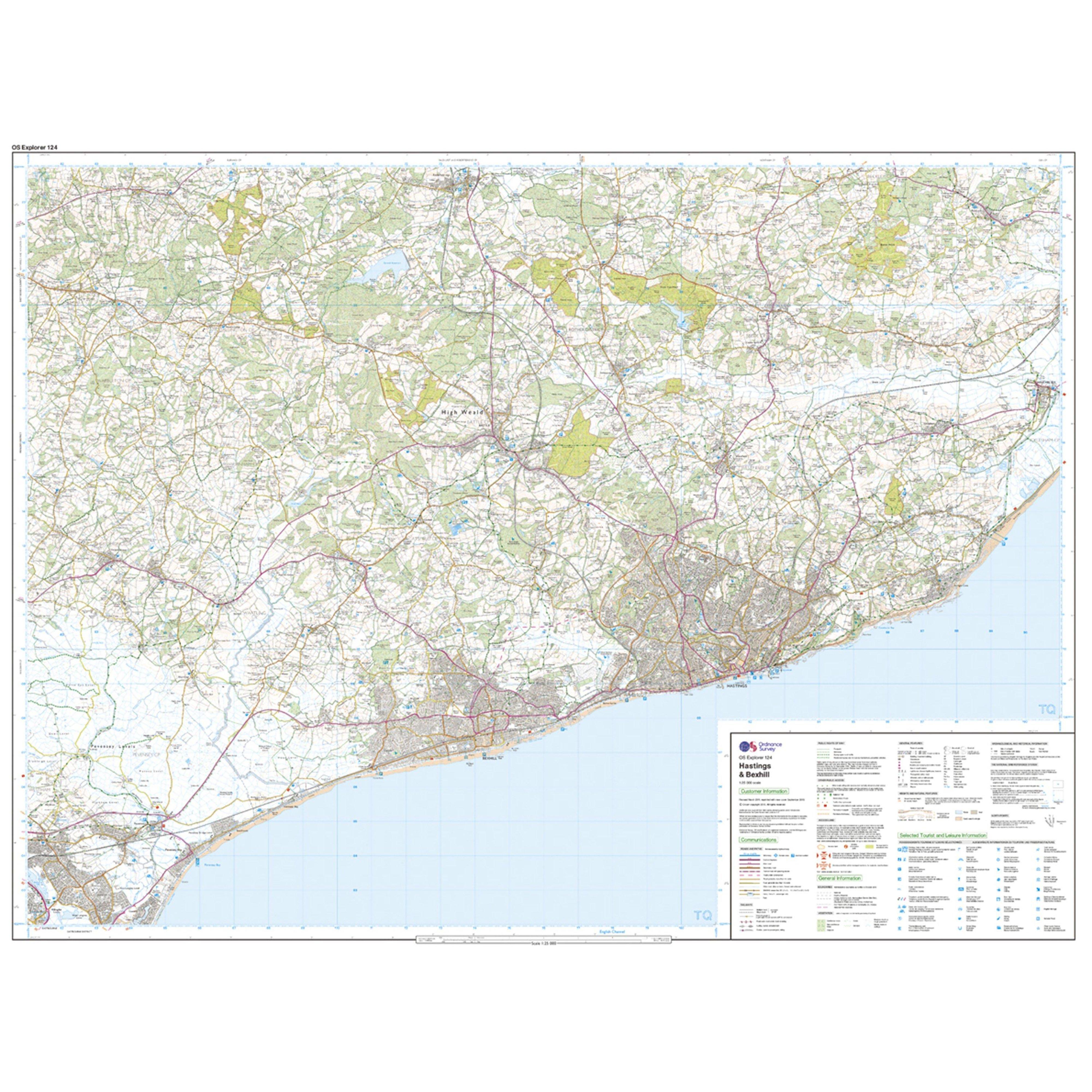 Explorer Active 124 Hastings & Bexhill Map With Digital Version